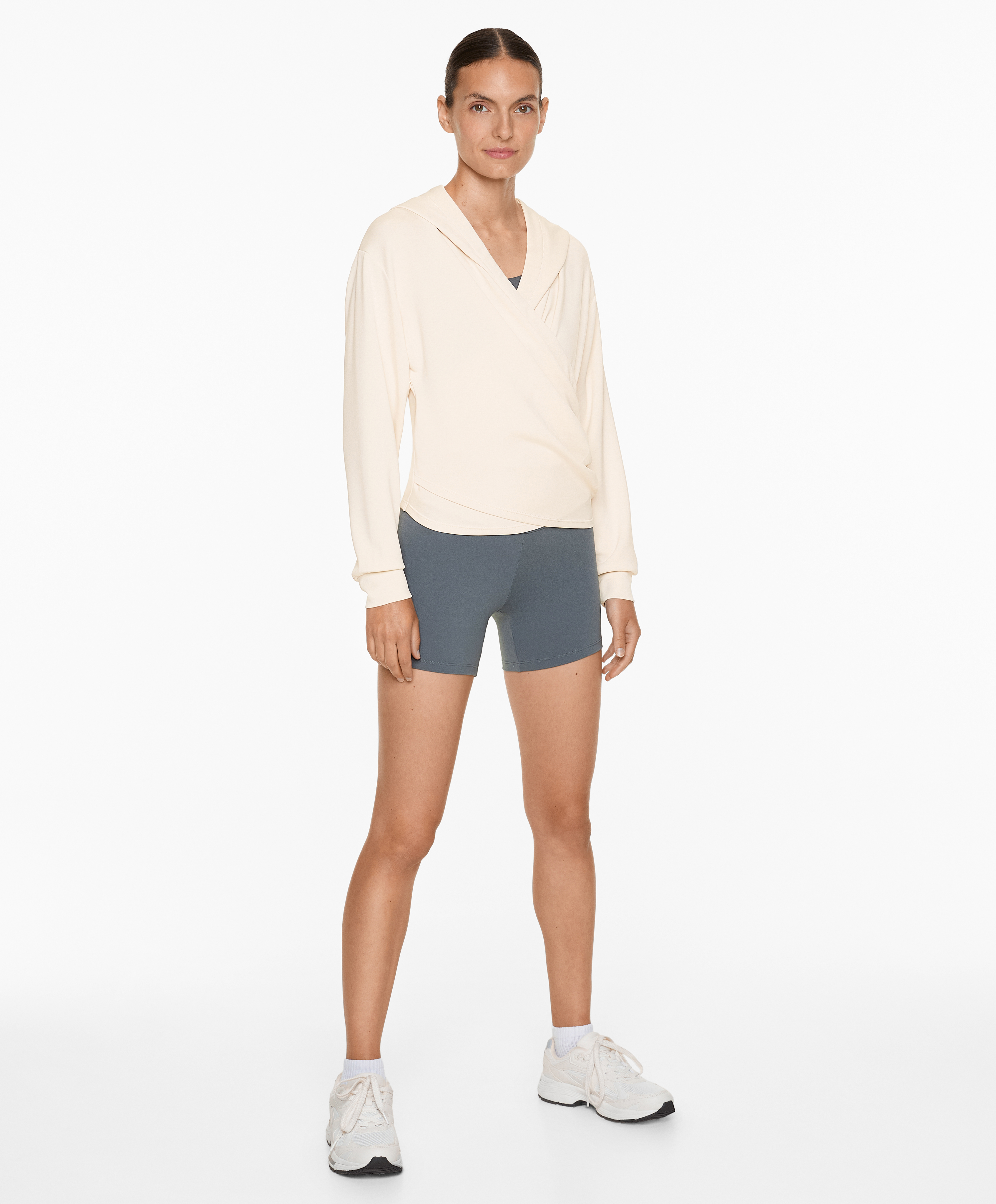 Crop wrap sweatshirt with modal