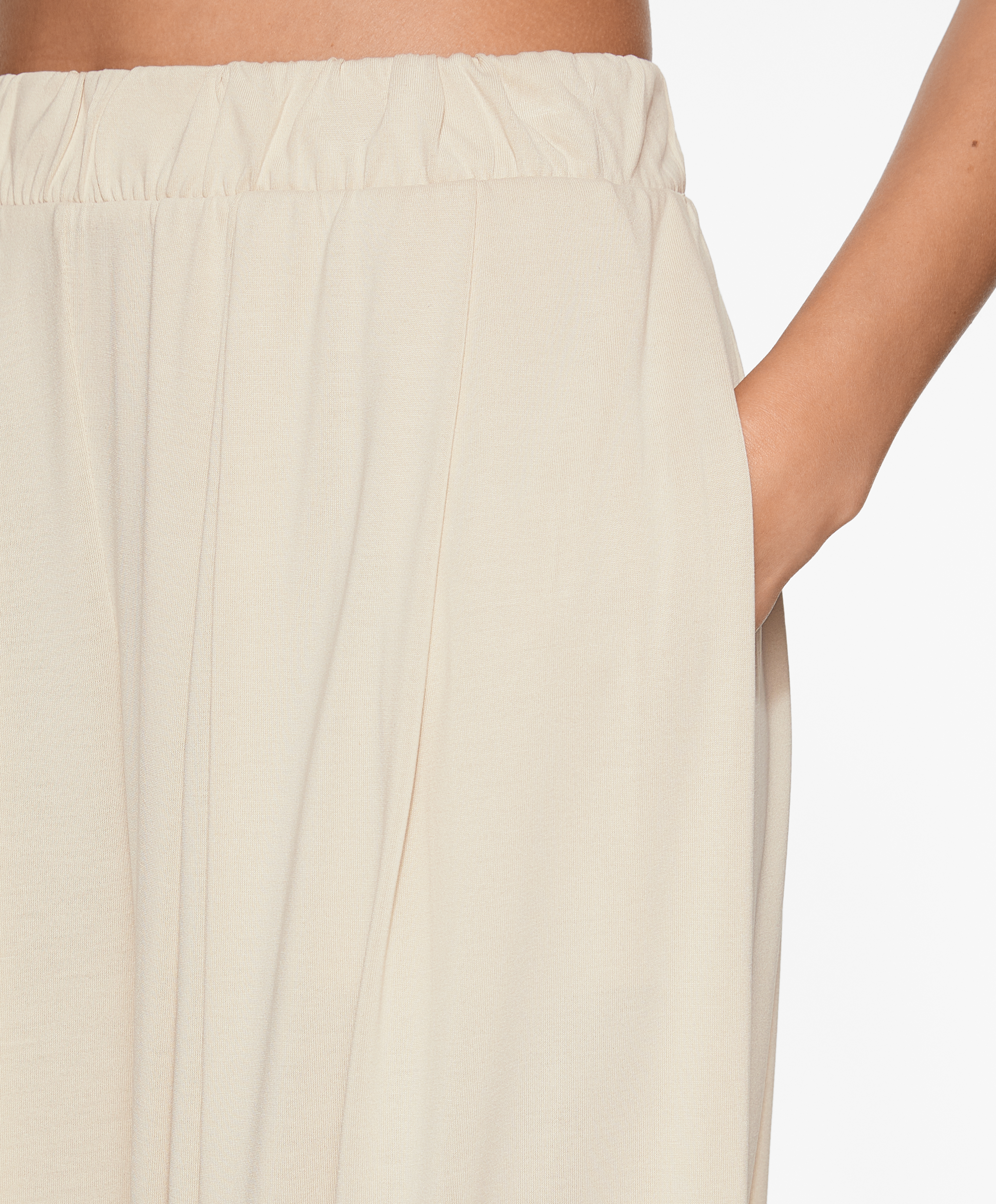 Modal blend wide-leg trousers