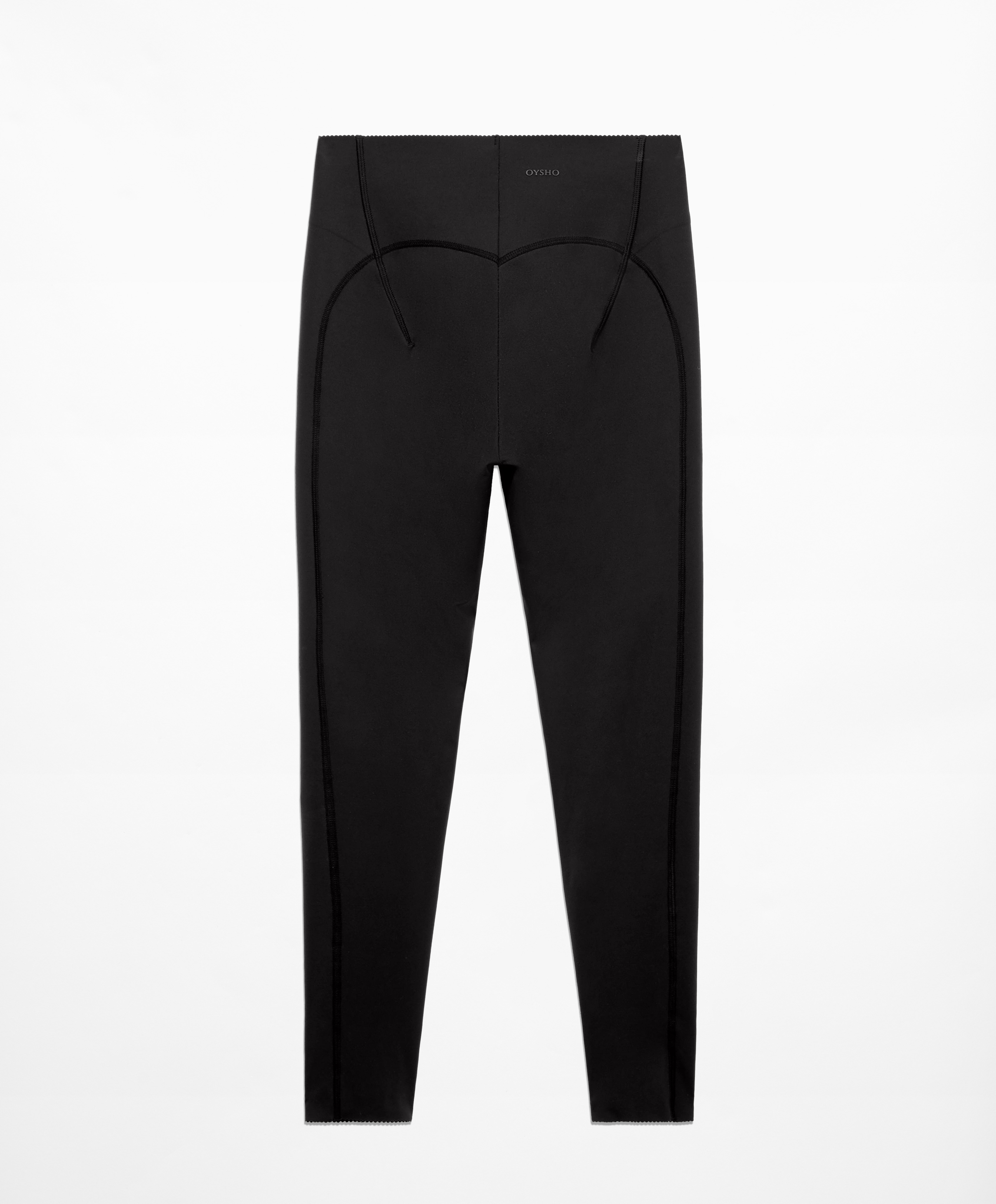 Compressive raise up ankle-length leggings