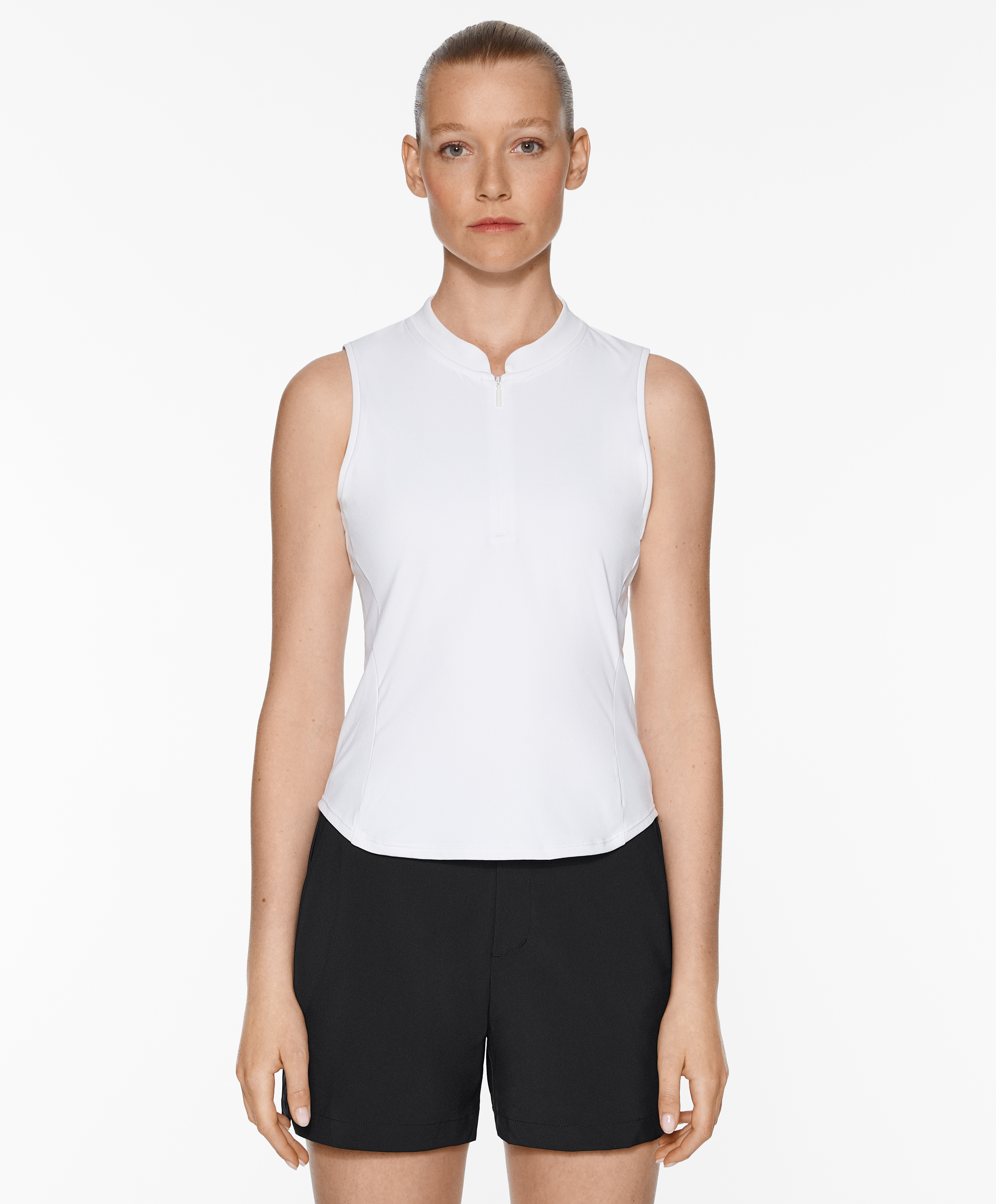 Sleeveless zip T-shirt