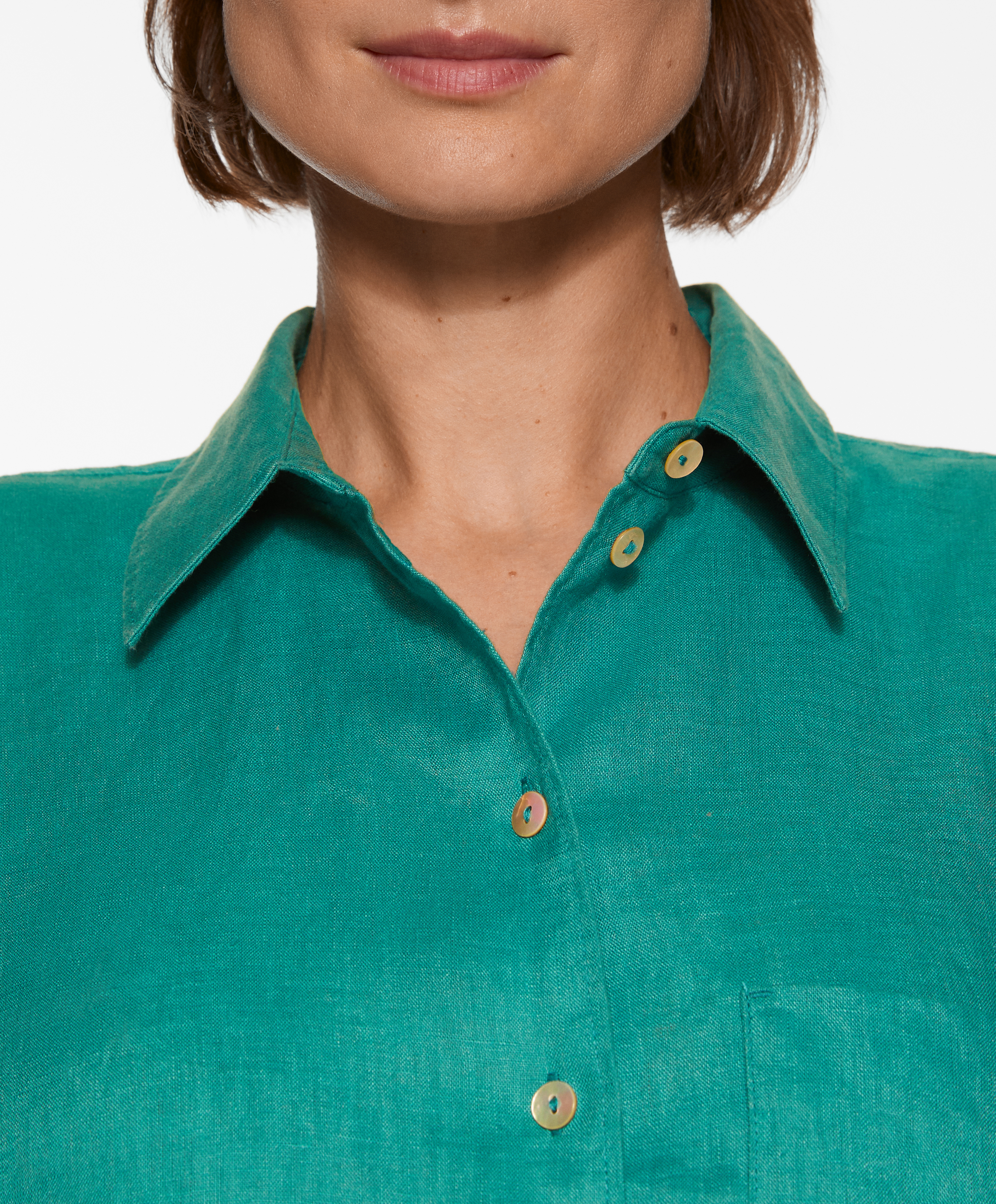 100% linen long-sleeved shirt