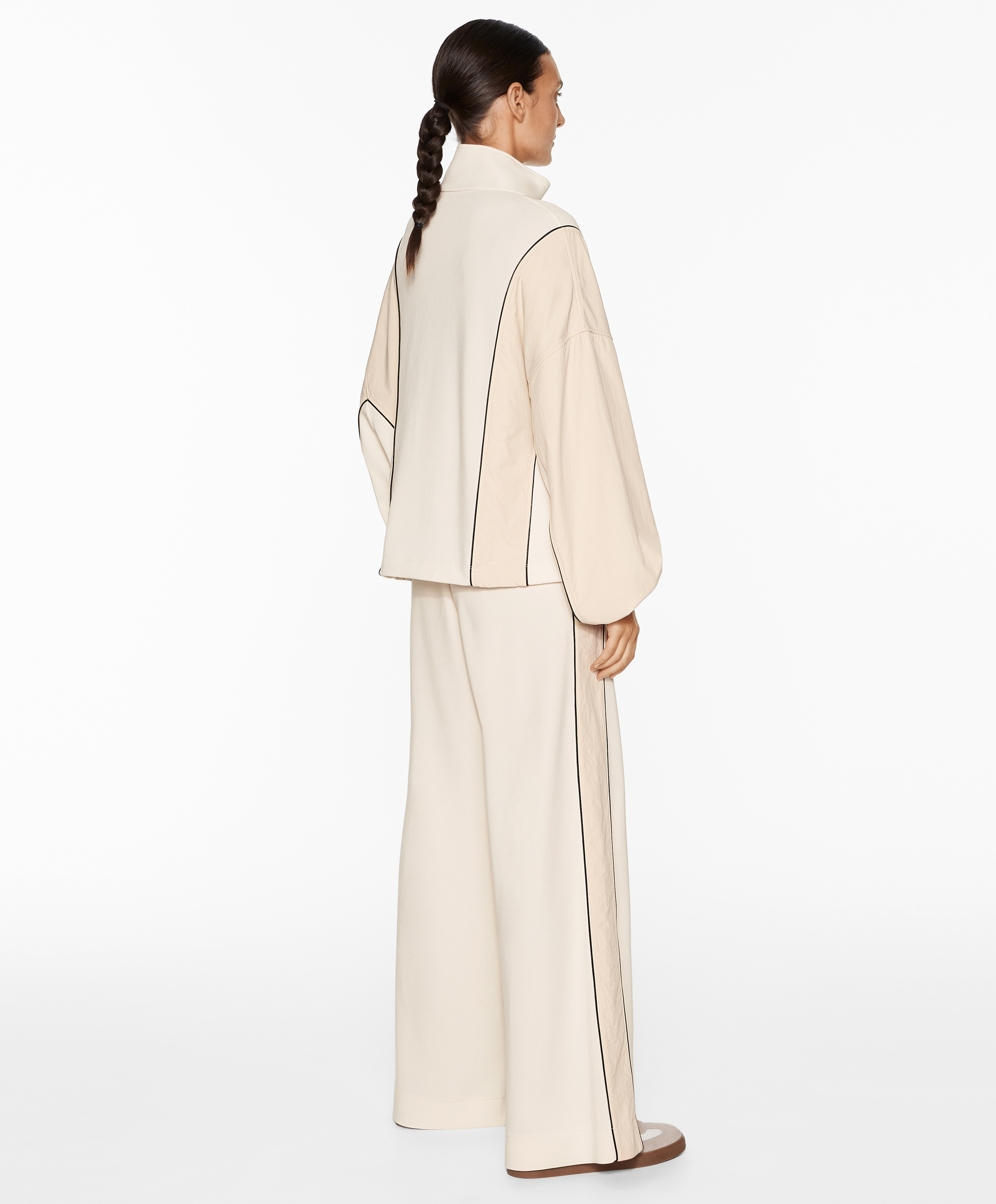 Side appliqué jacket with modal