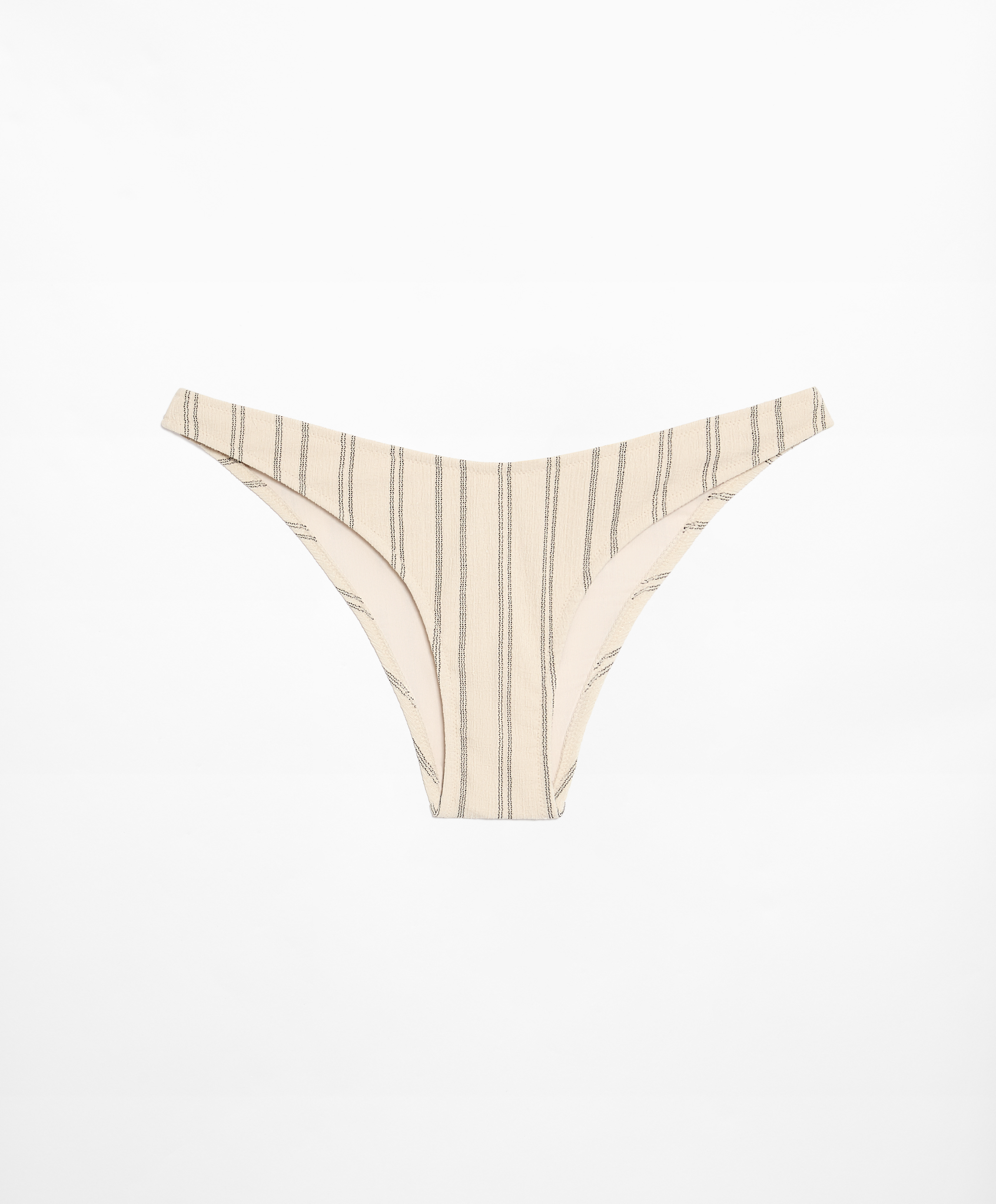 Rustic stripe U-cut medium-coverage bikini briefs