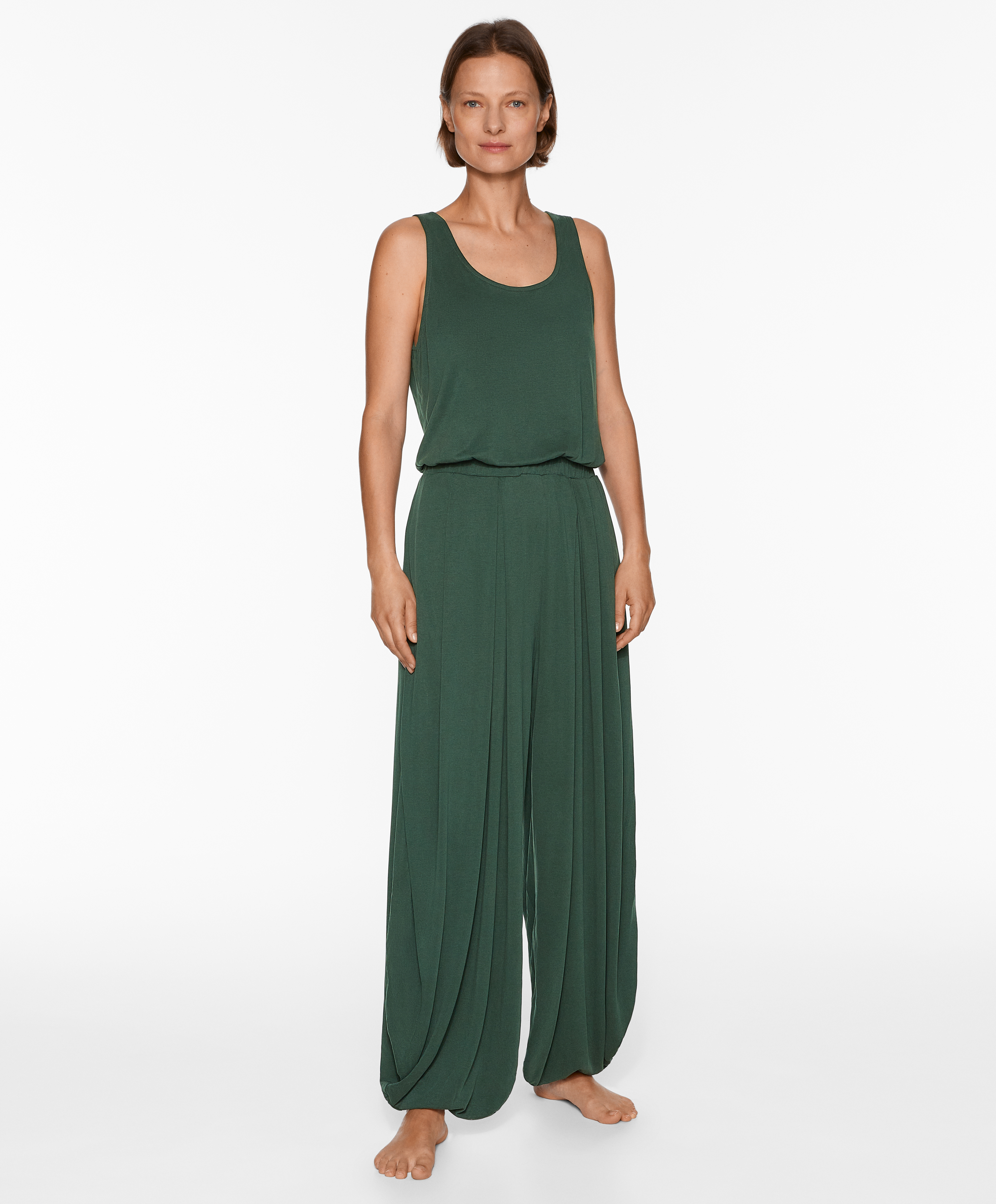 Modal blend long jumpsuit