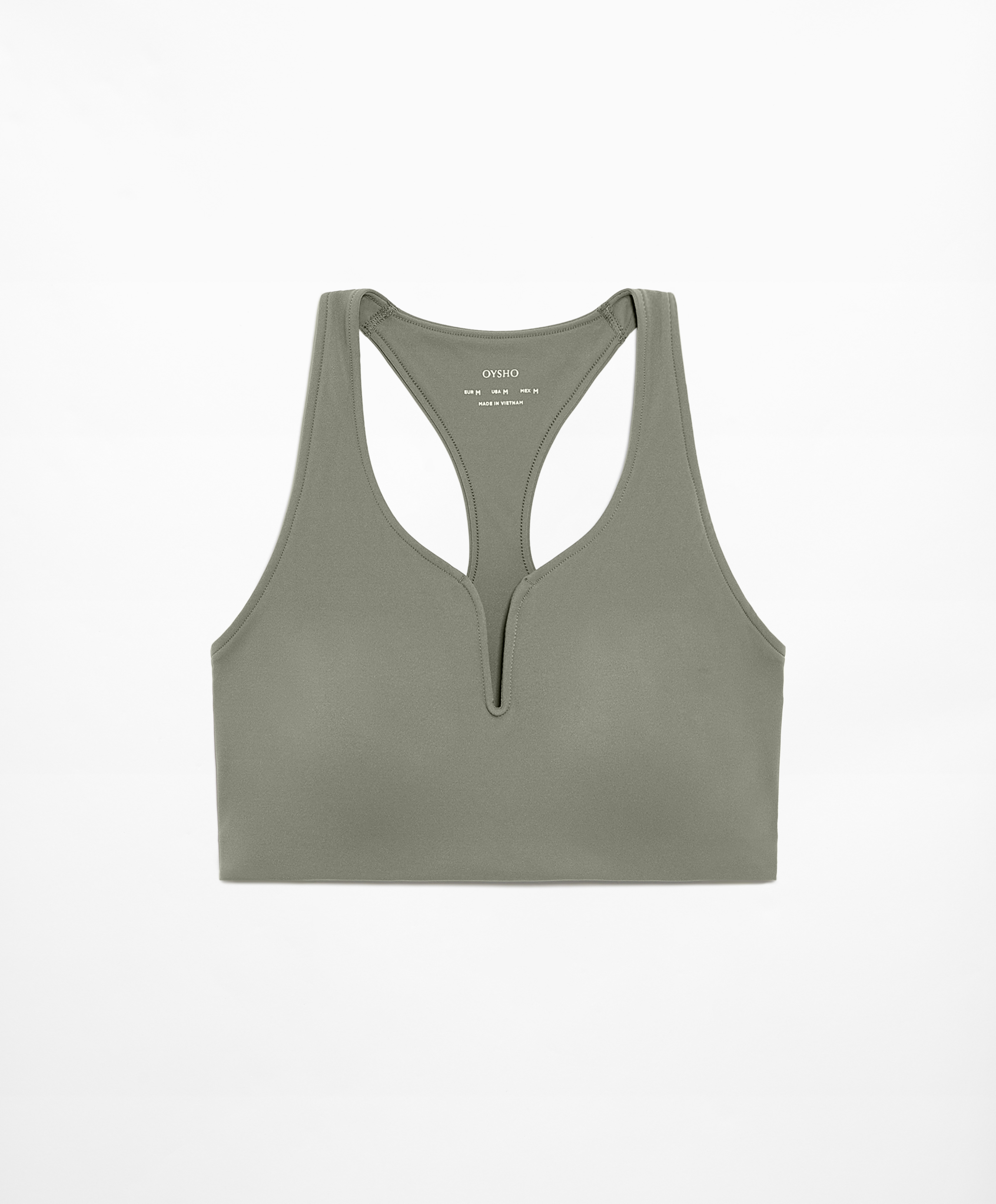 Medium support compressive sports bra with trim