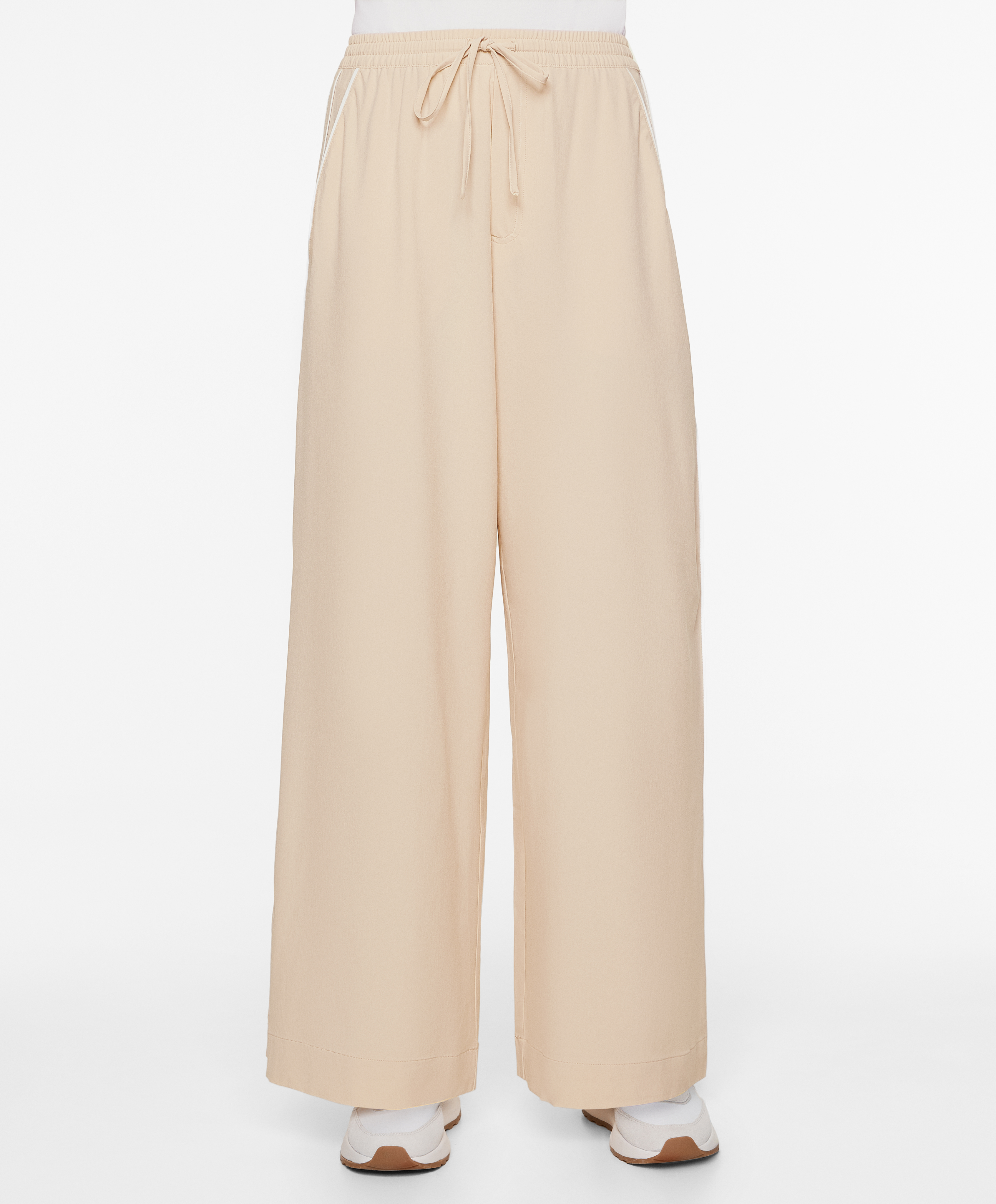 Water-repellent straight-leg trousers