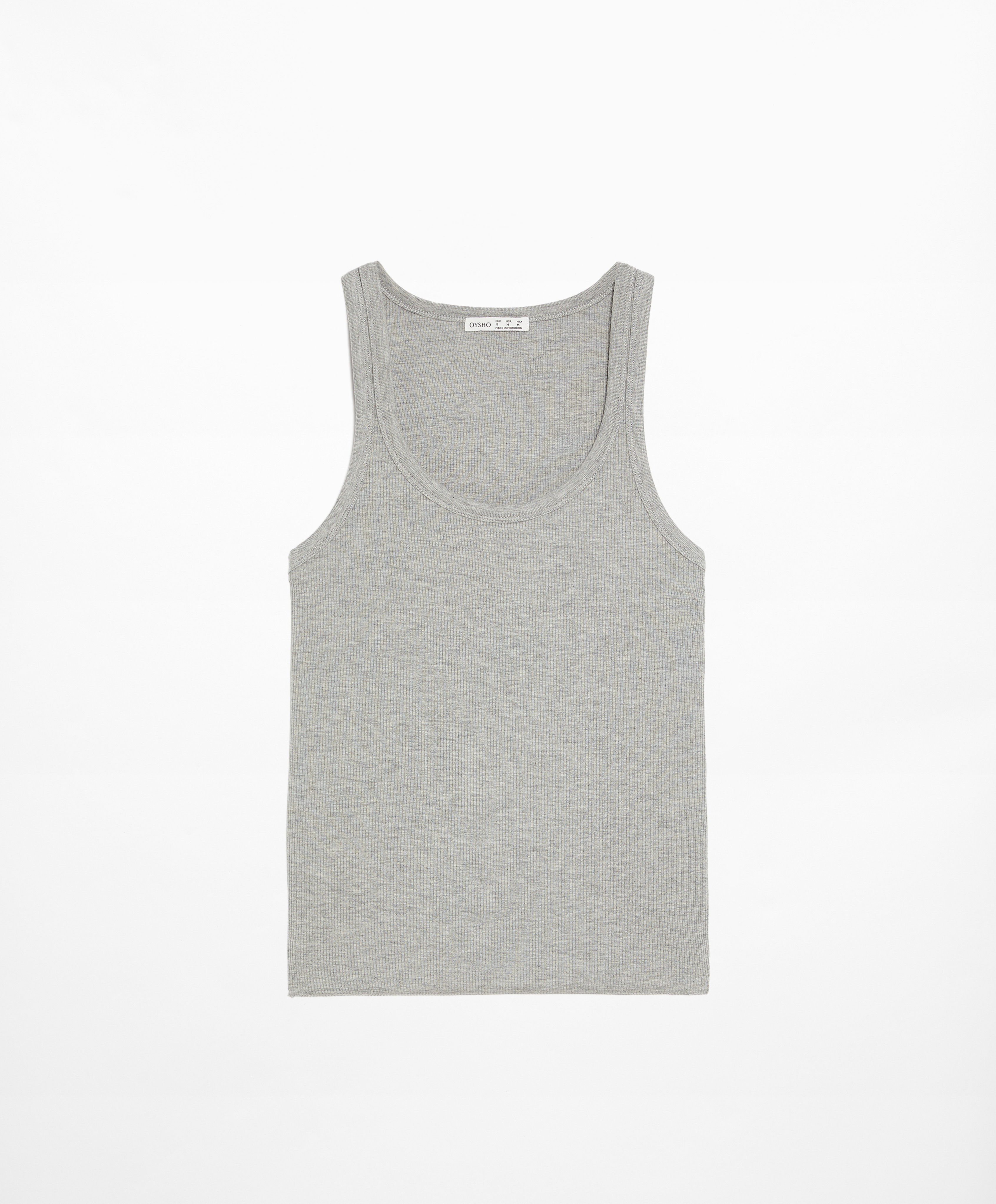 Rib vest top with cotton and modal