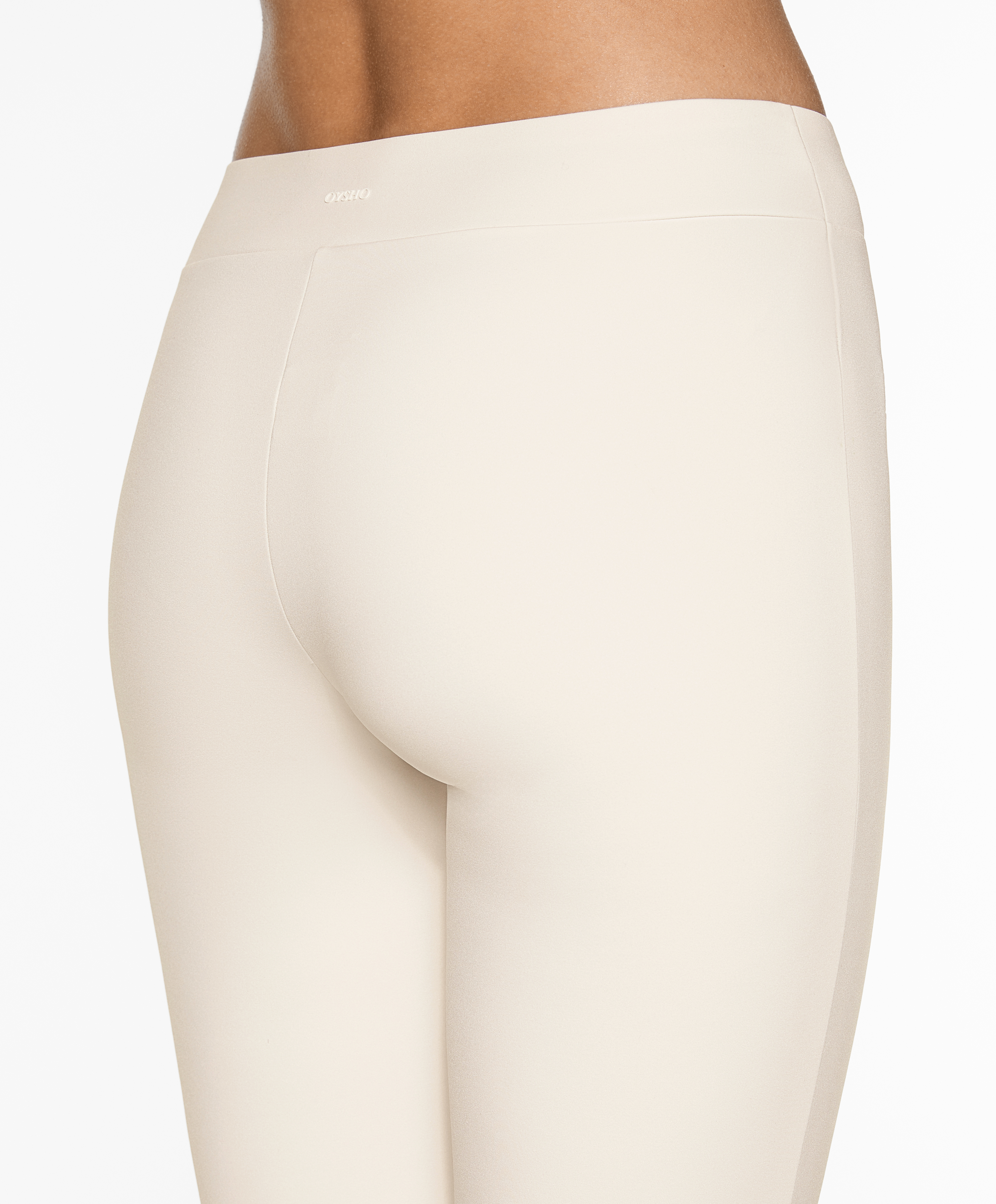Neoprene-effect low-rise flare trousers