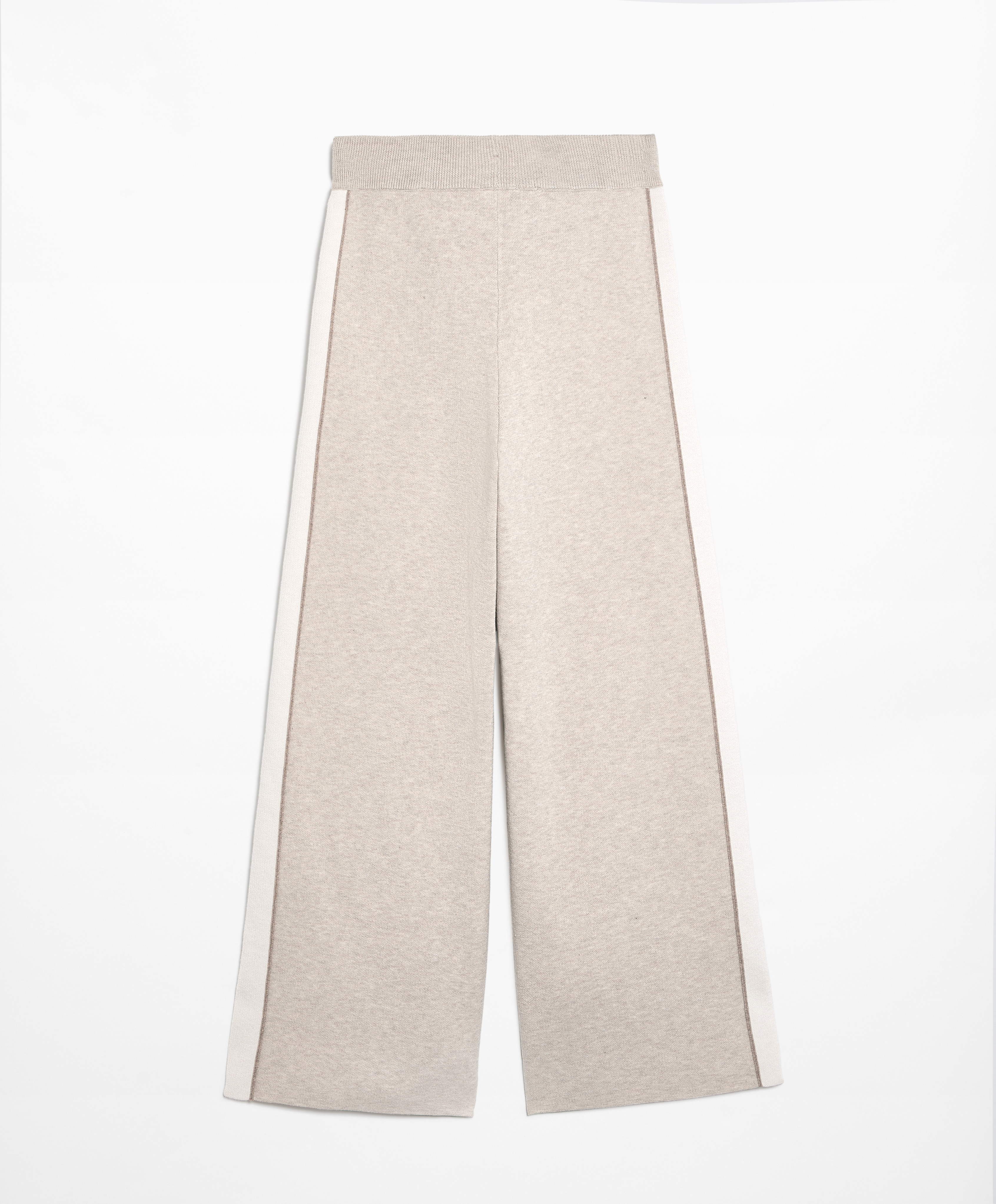 Knit straight leg trousers with piping