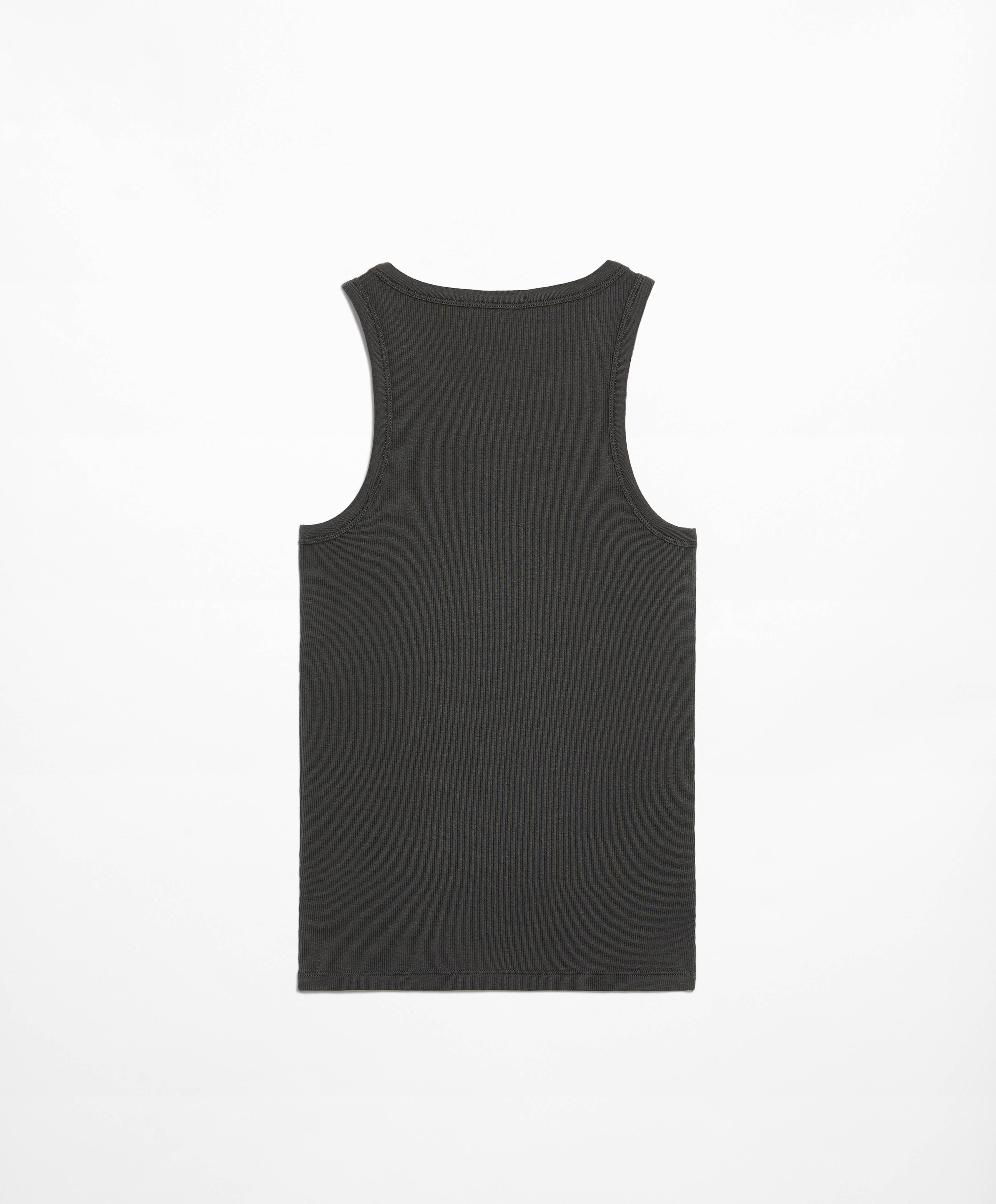 Rib vest top with cotton and modal