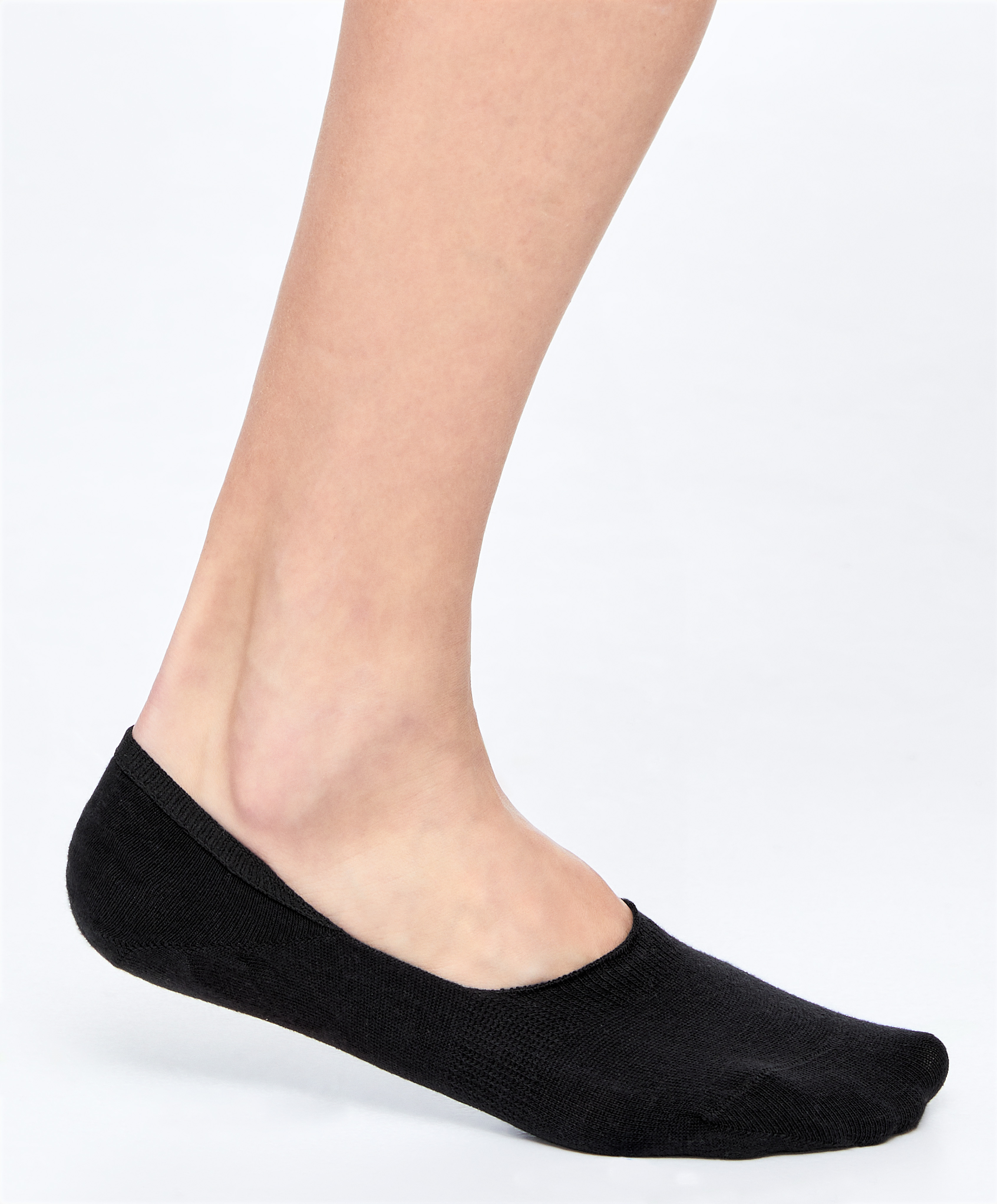 2 pairs of high-cut cotton blend invisible socks