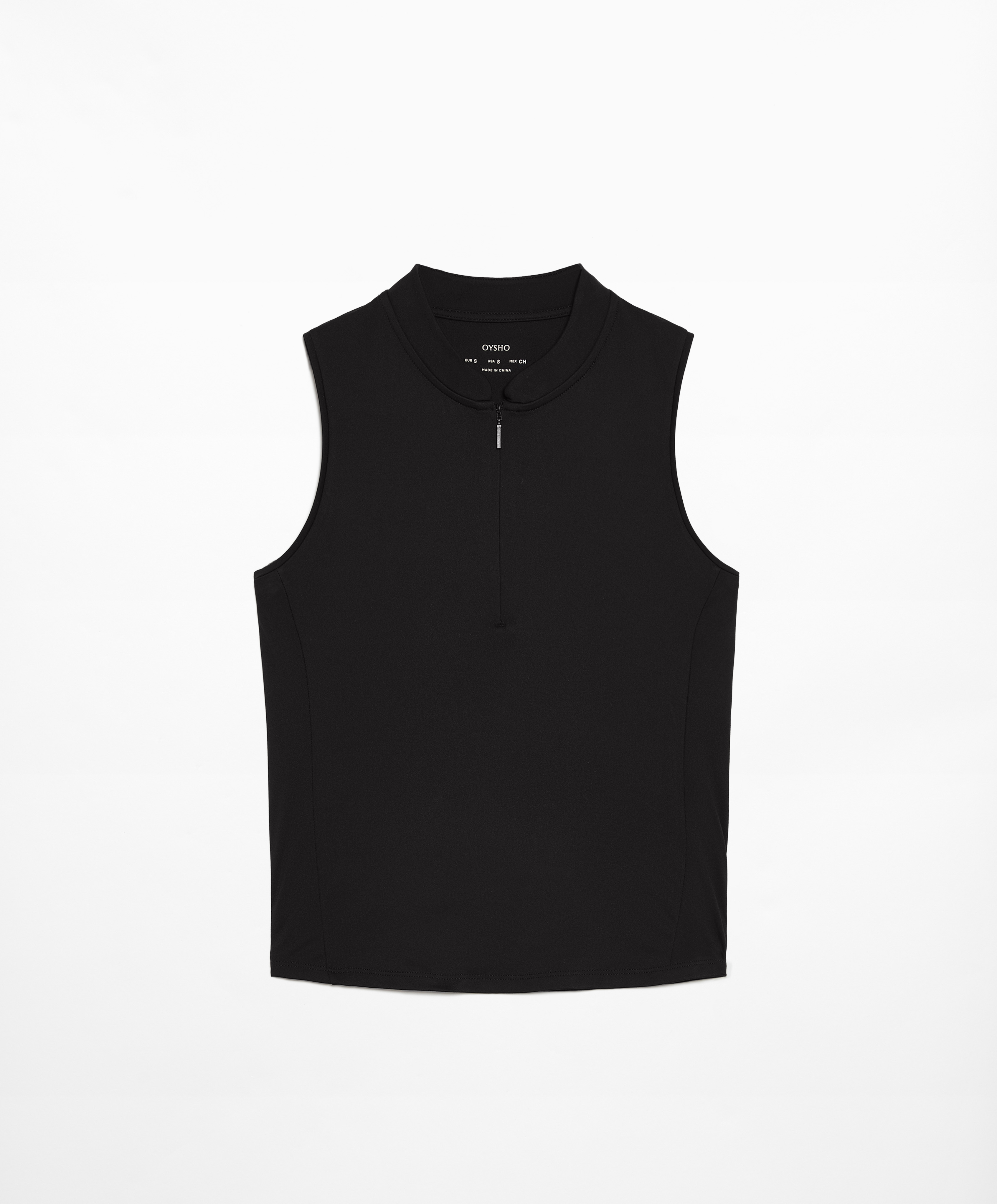 Sleeveless zip T-shirt