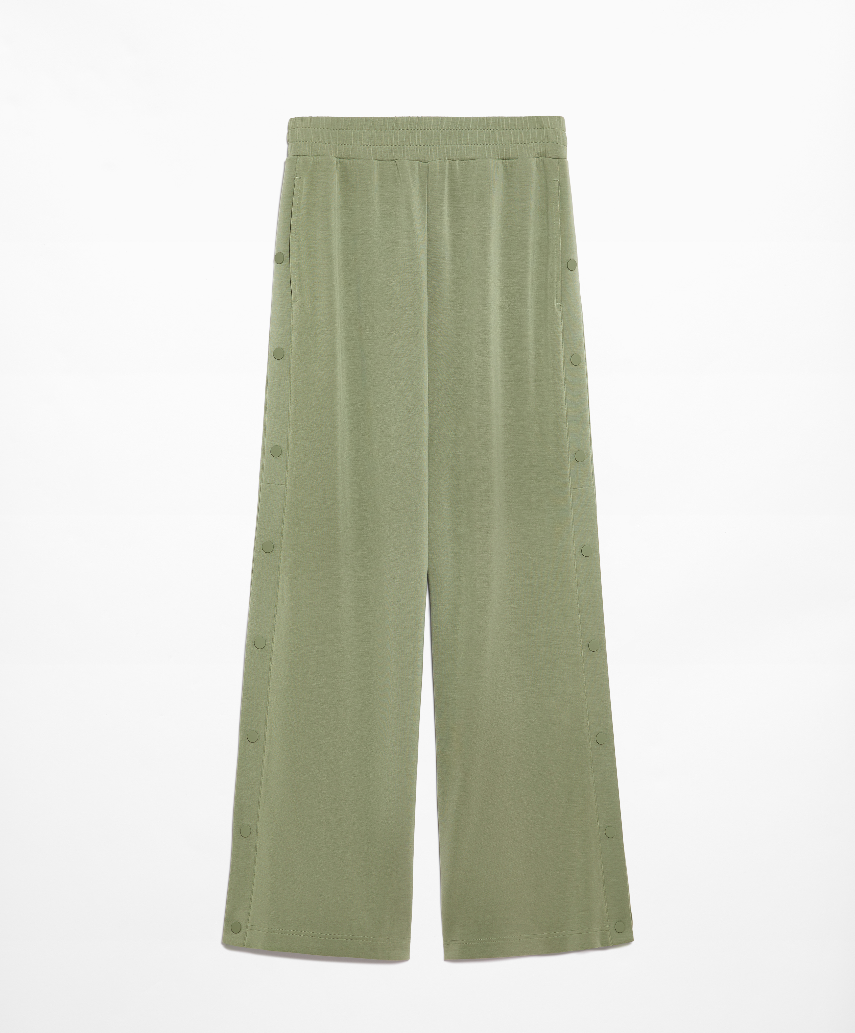 Soft-touch wide, straight-leg trousers with modal and buttons