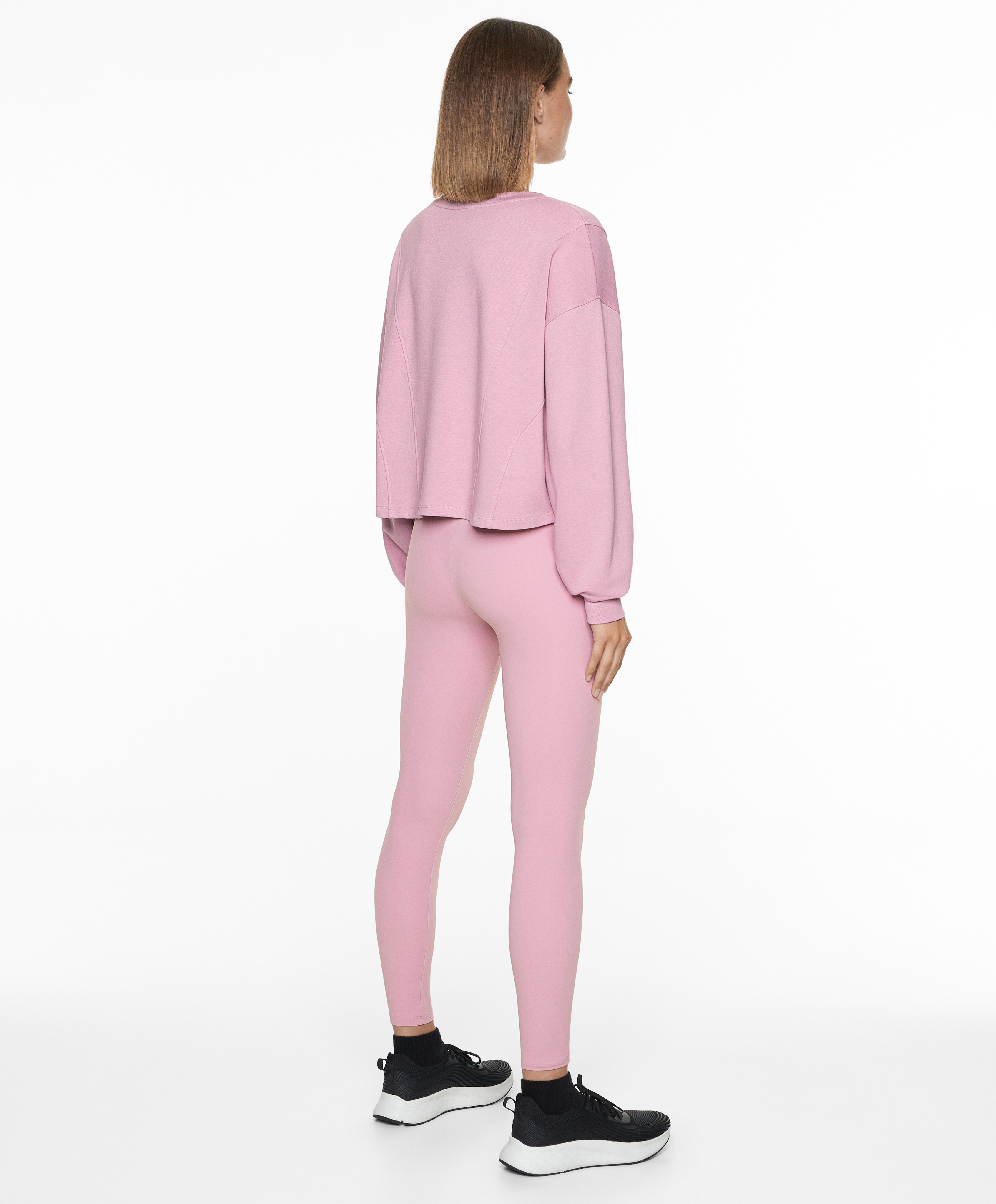 Crop sweatshirt with cotton and modal