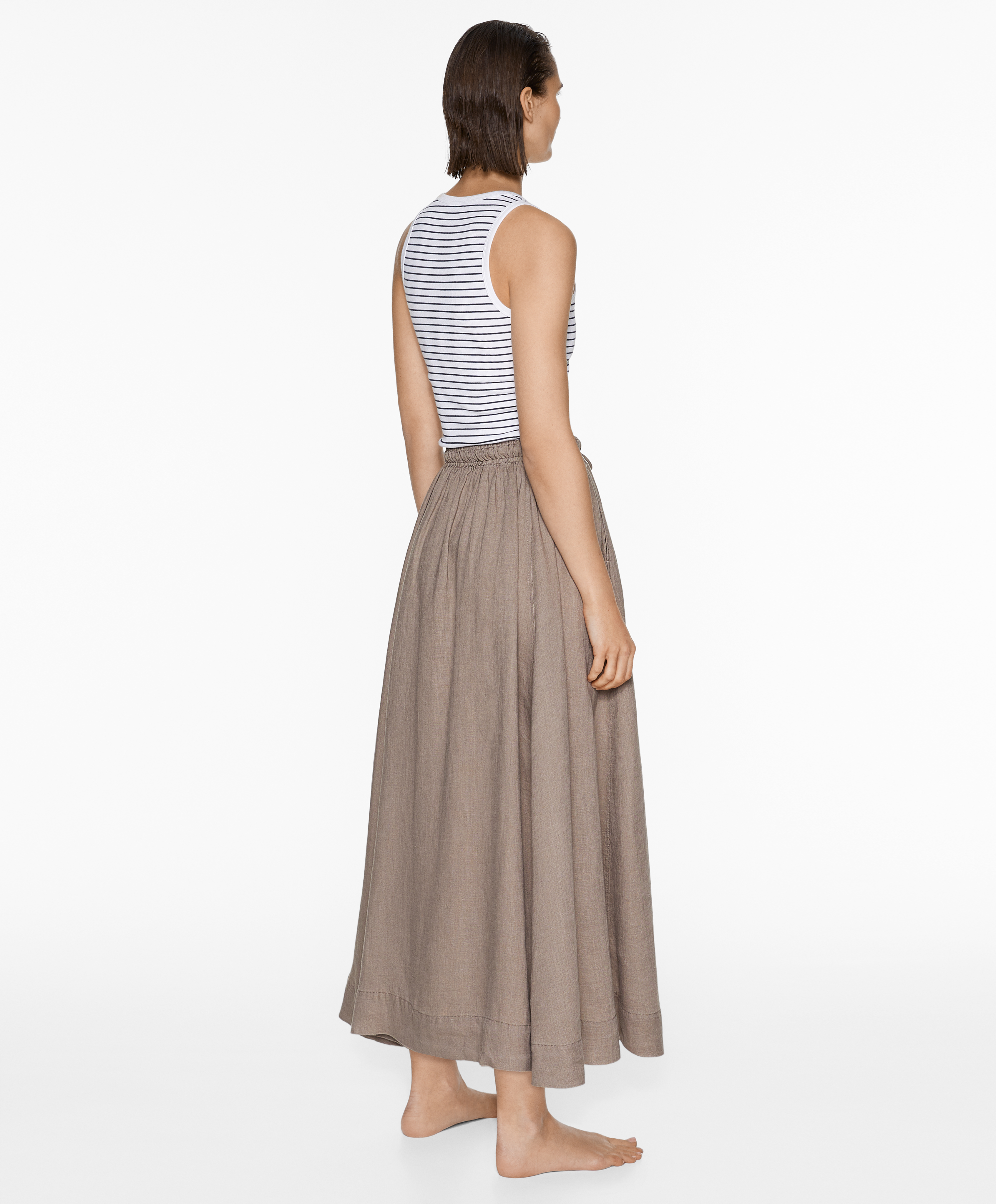 Long 100% linen skirt