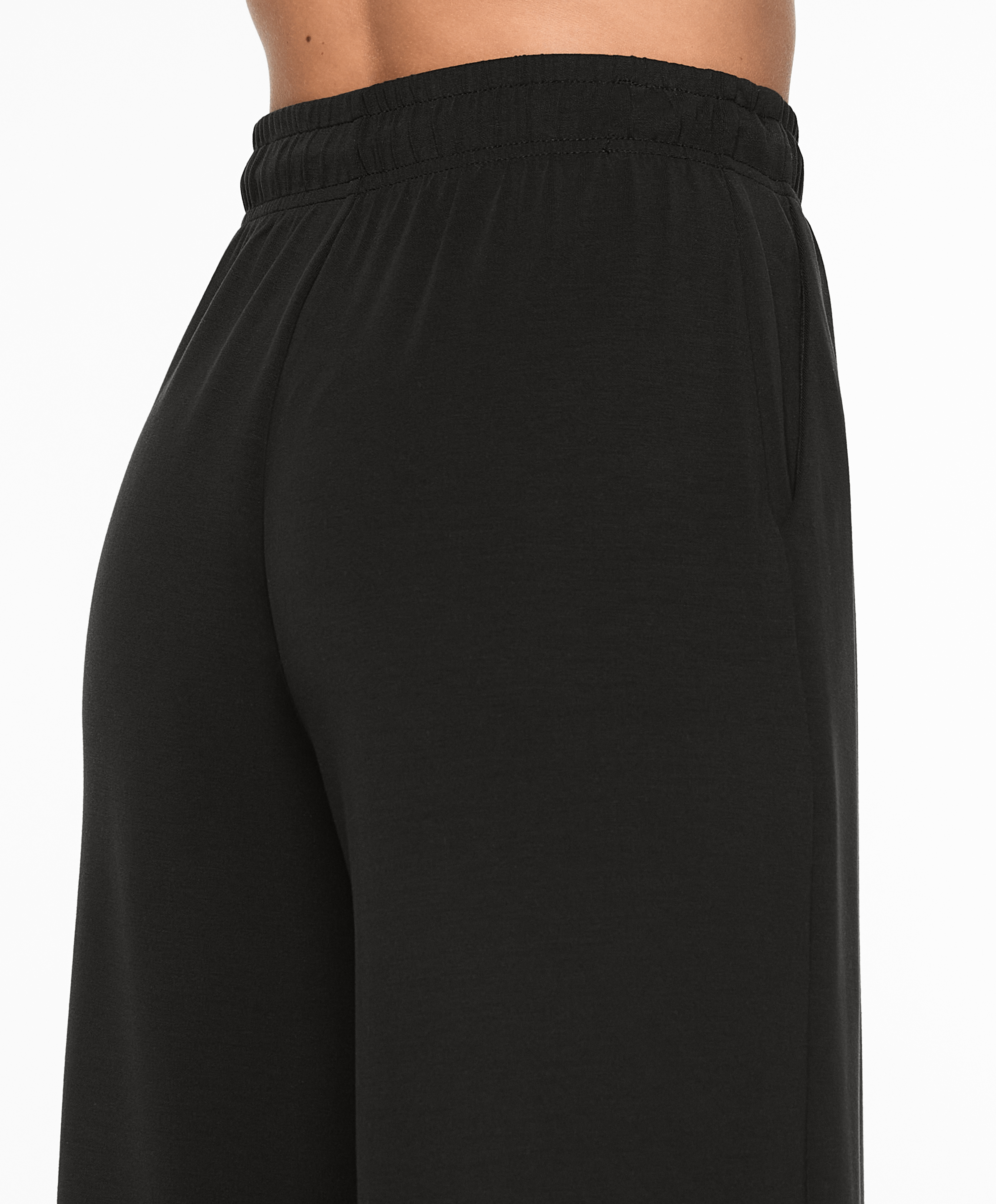 Soft-touch wide-leg crop trousers with modal