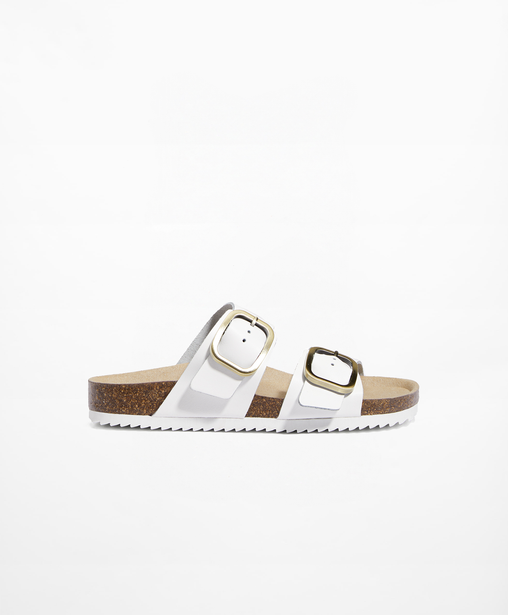 Leather sandals with buckle