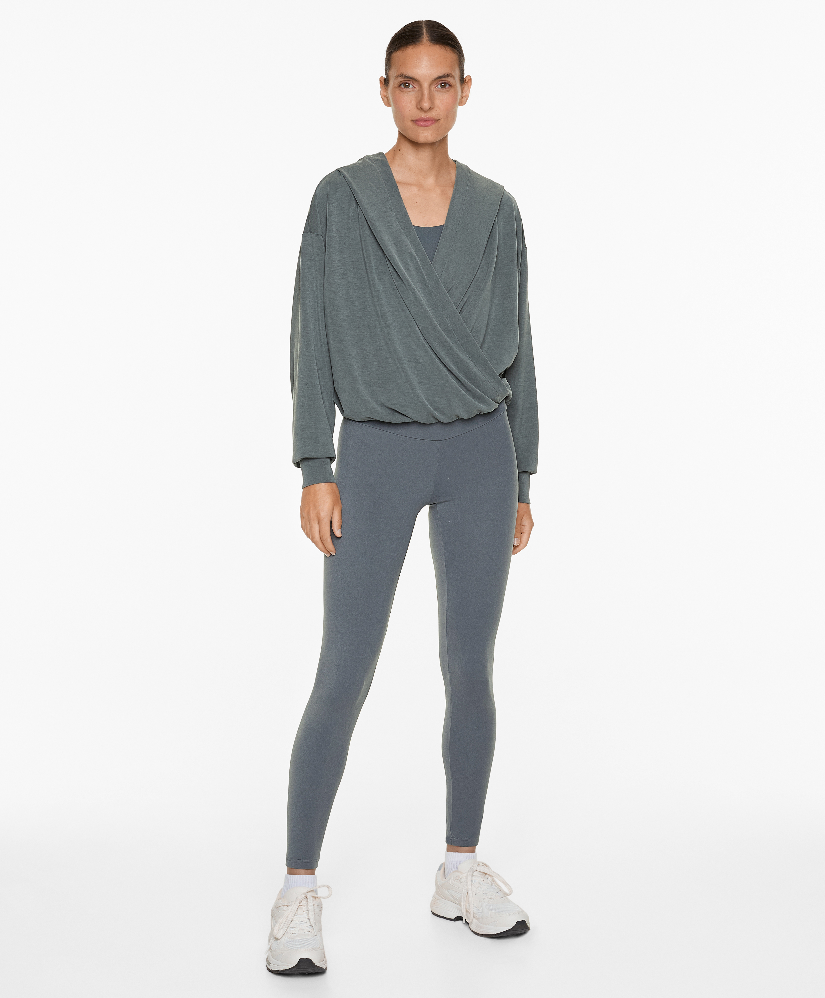 Hooded wrap sweatshirt with modal