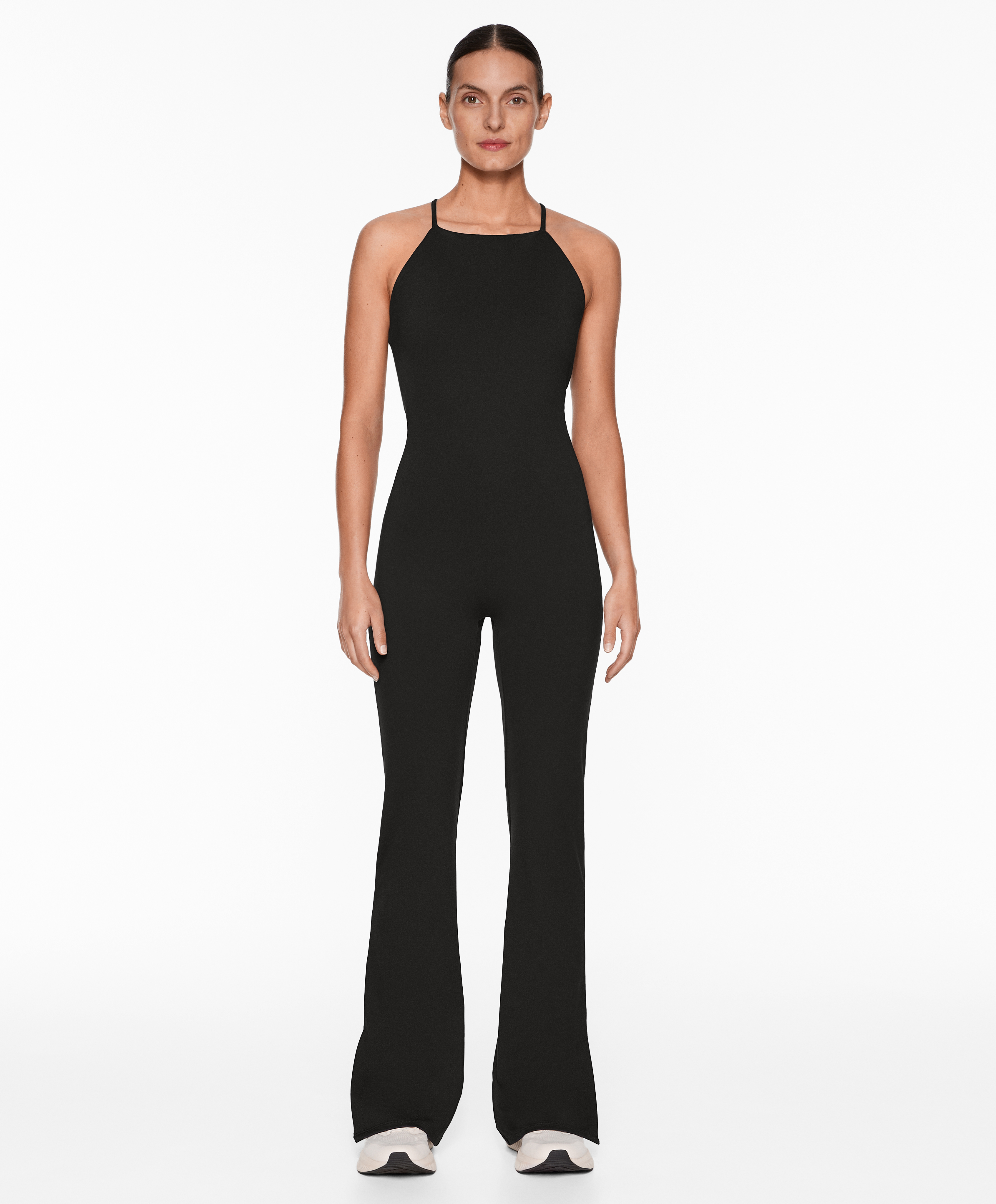 Comfortlux open-back flare jumpsuit