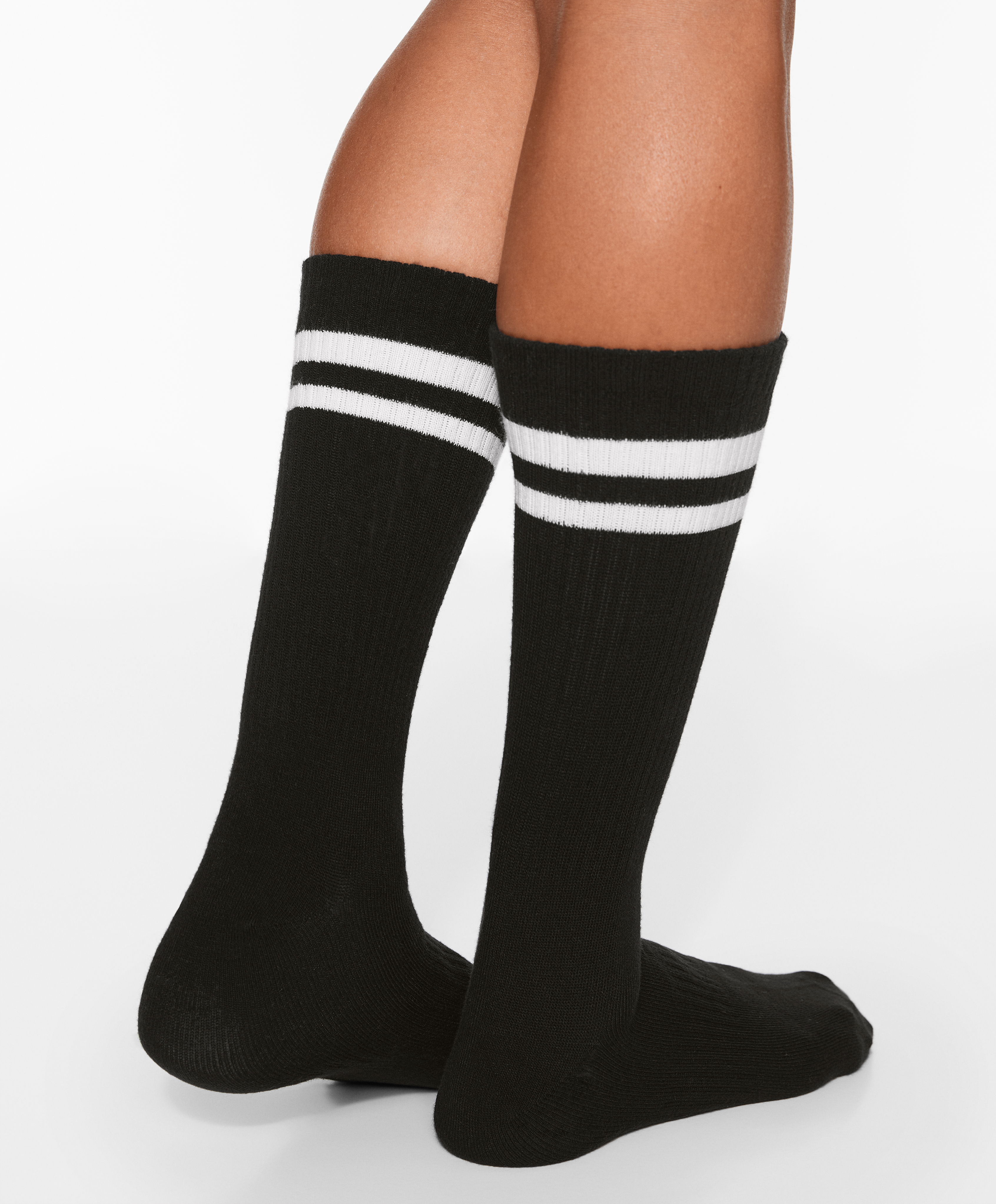 Striped cotton blend classic sport socks