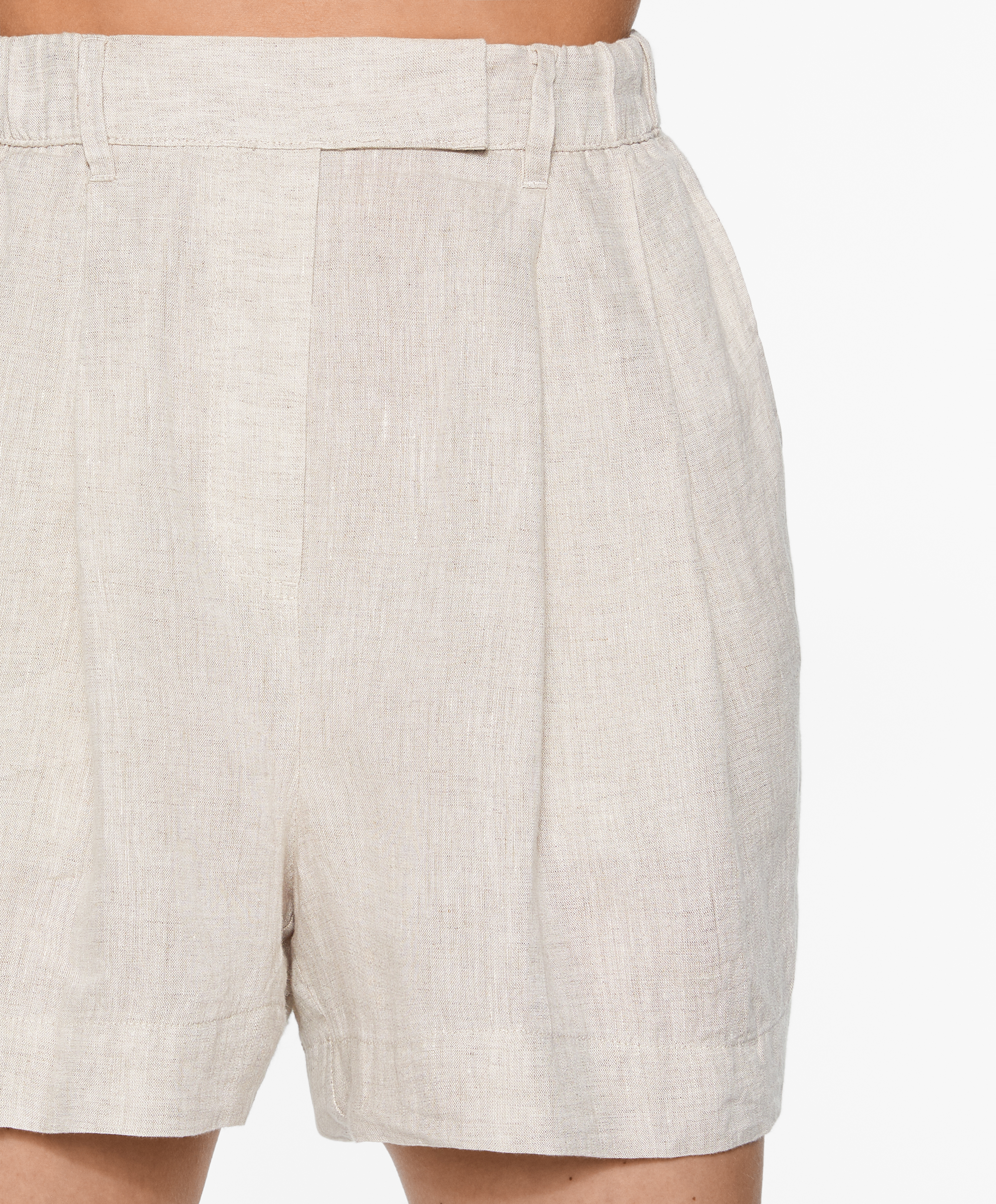 100% linen tailored-fit shorts