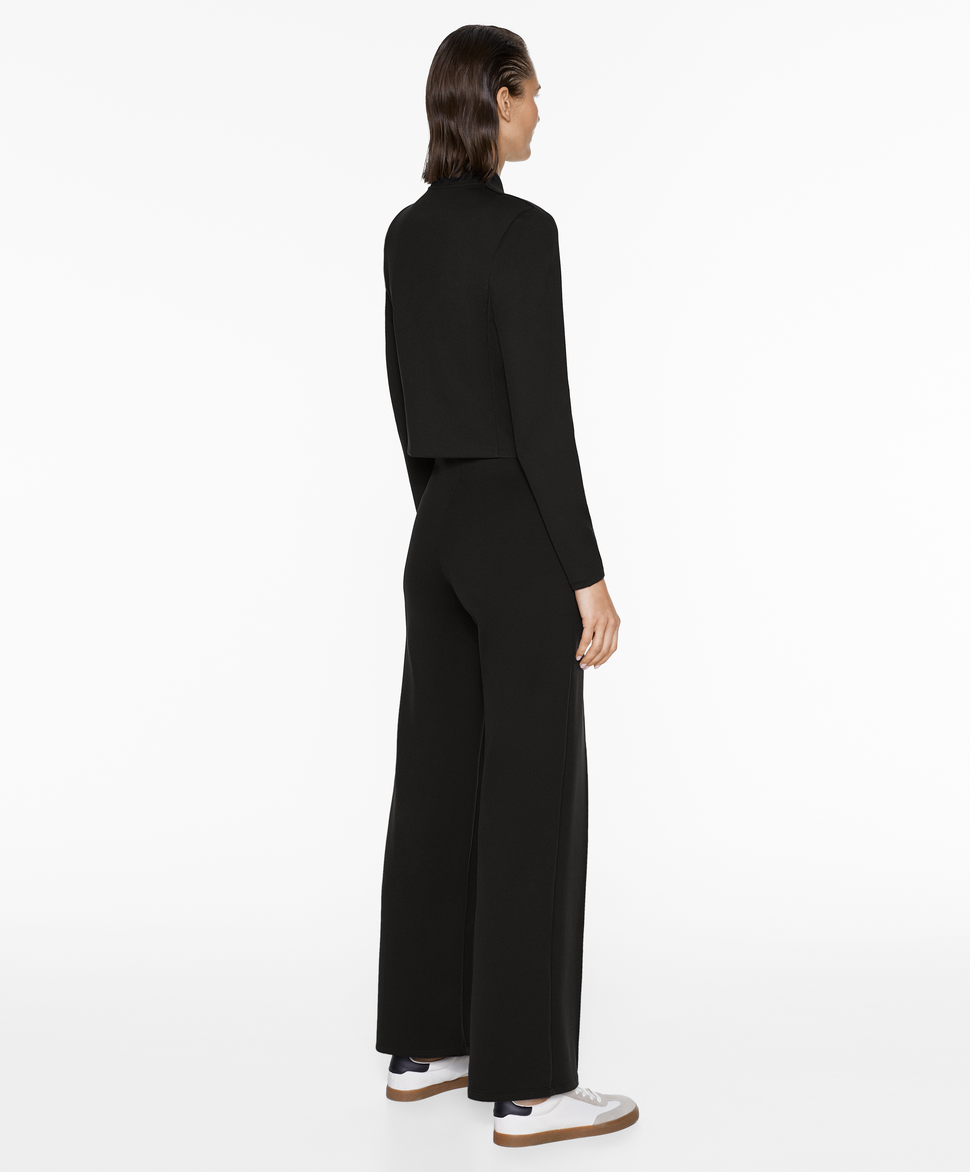 Neoprene-effect straight-leg trousers