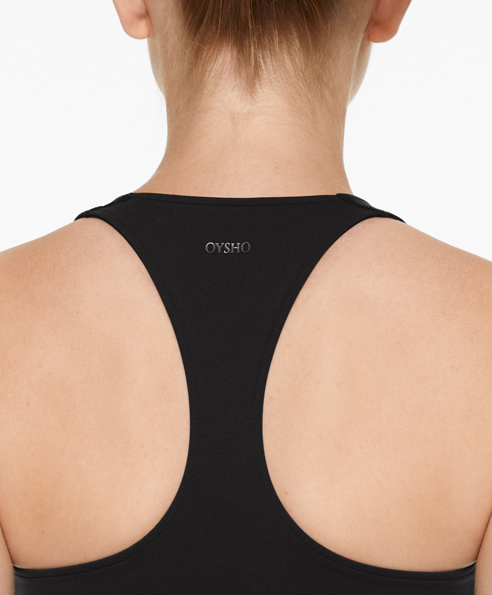 Medium support compressive sports bra with trim