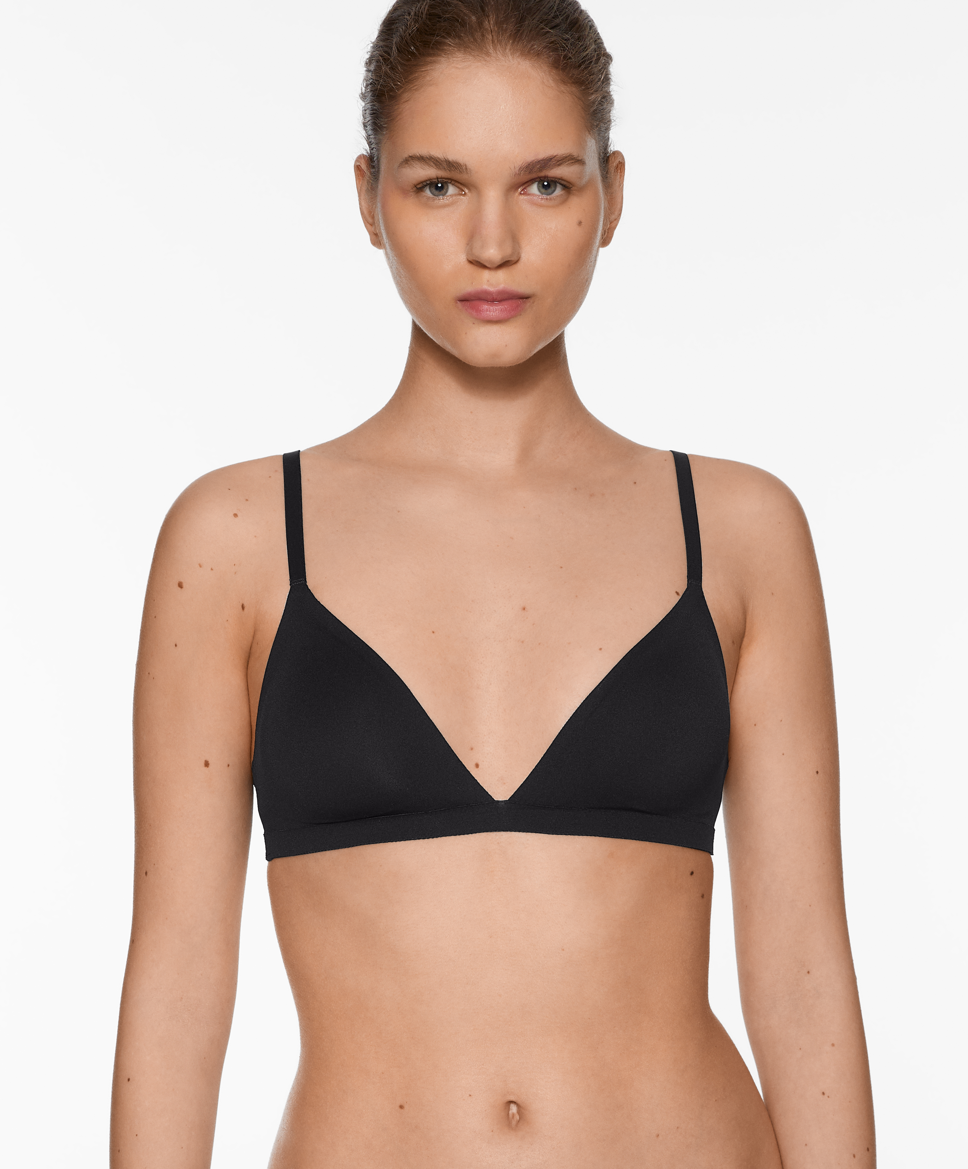 Invisible laser-cut triangle bra