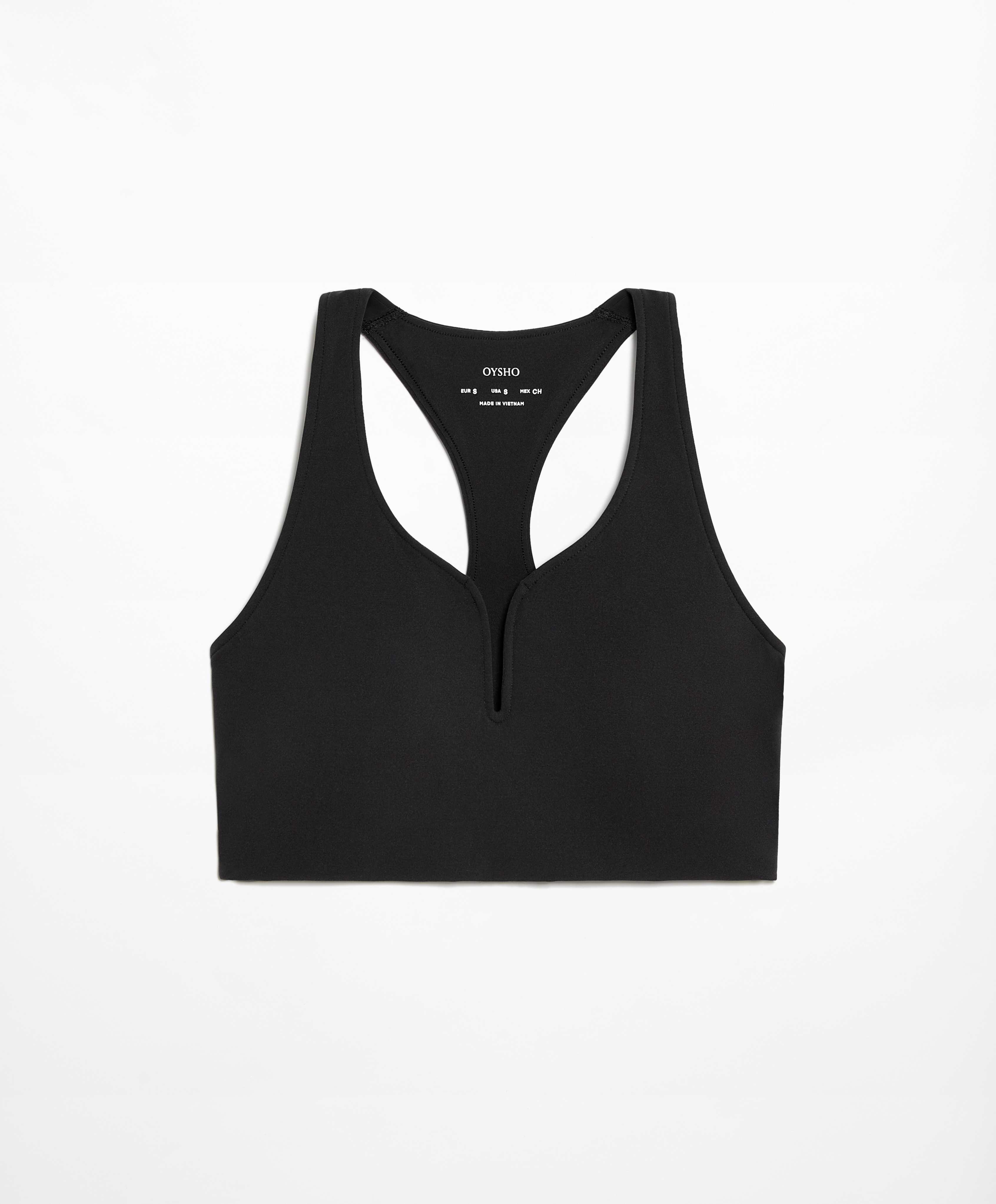 Medium support compressive sports bra with trim