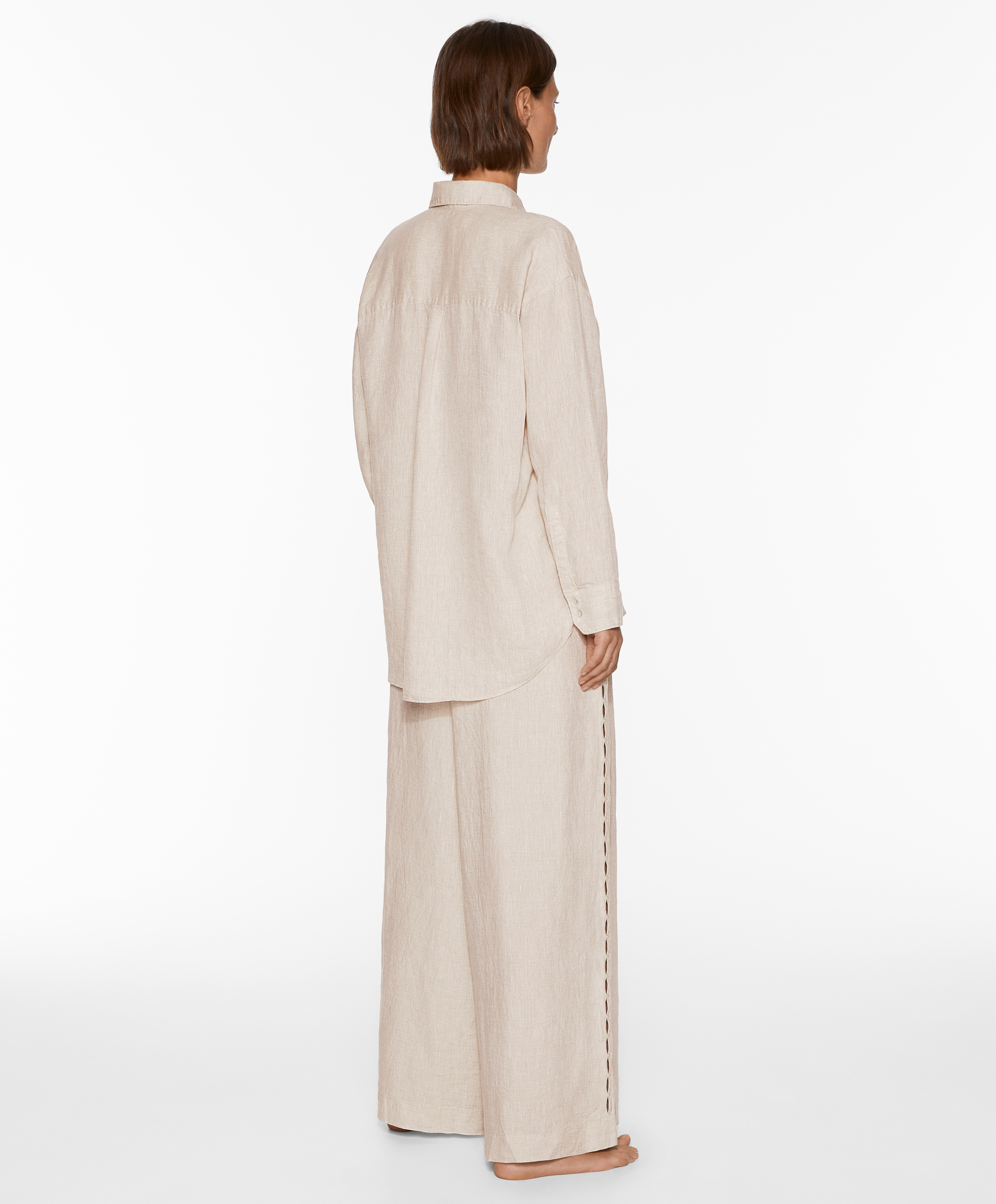 Straight cut 100% linen trousers