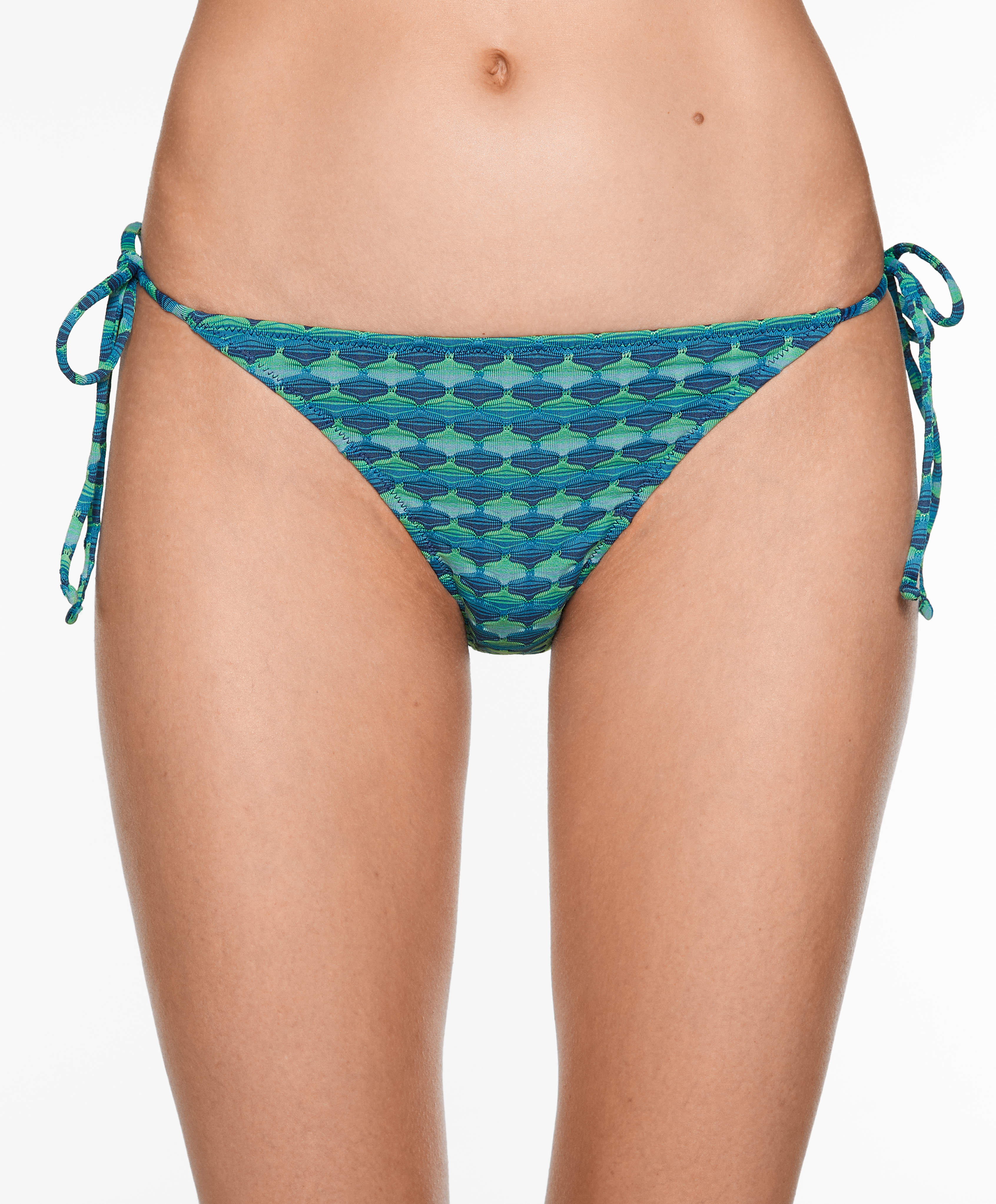 Medium-coverage jacquard tie bikini briefs