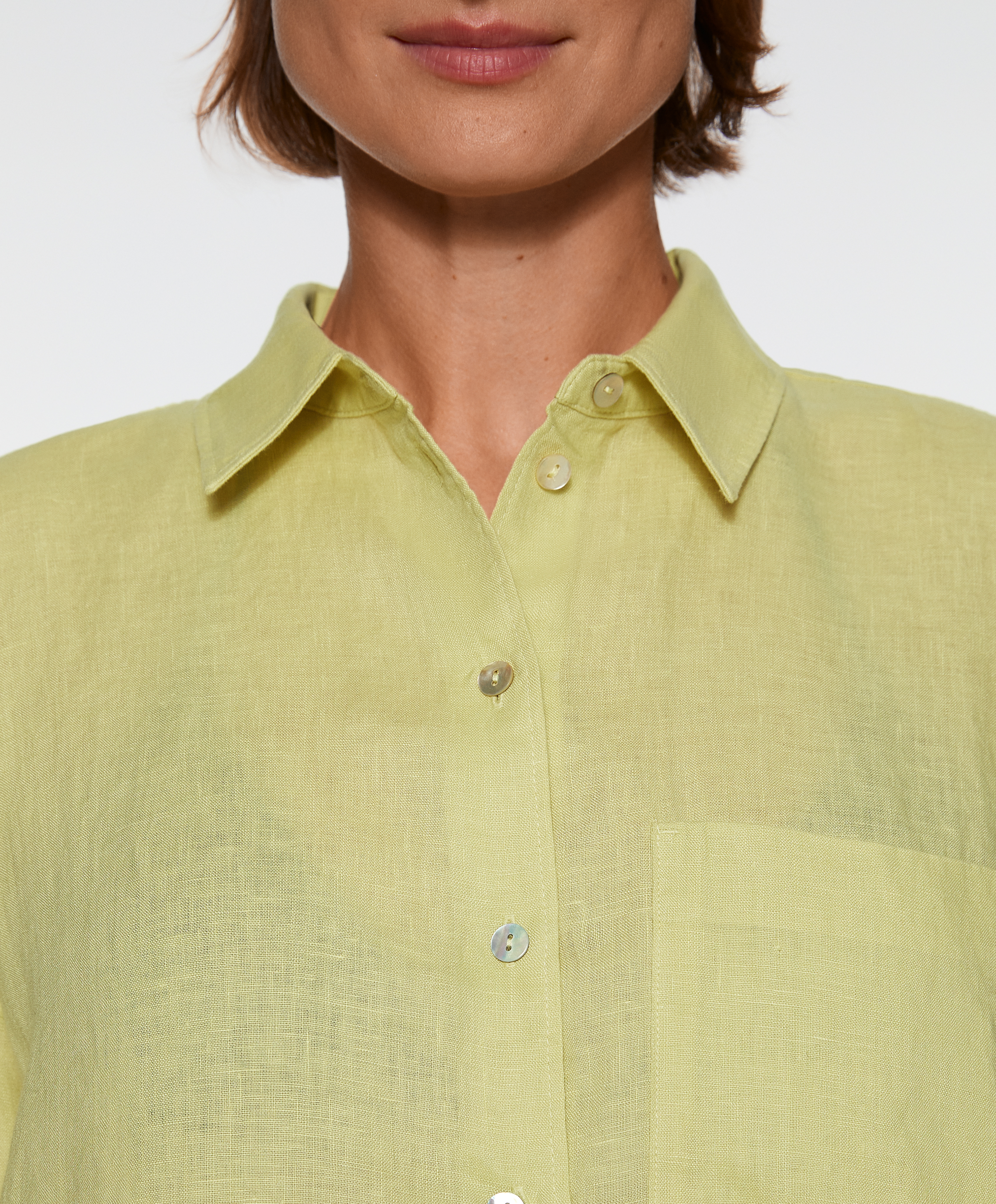 100% linen long-sleeved shirt