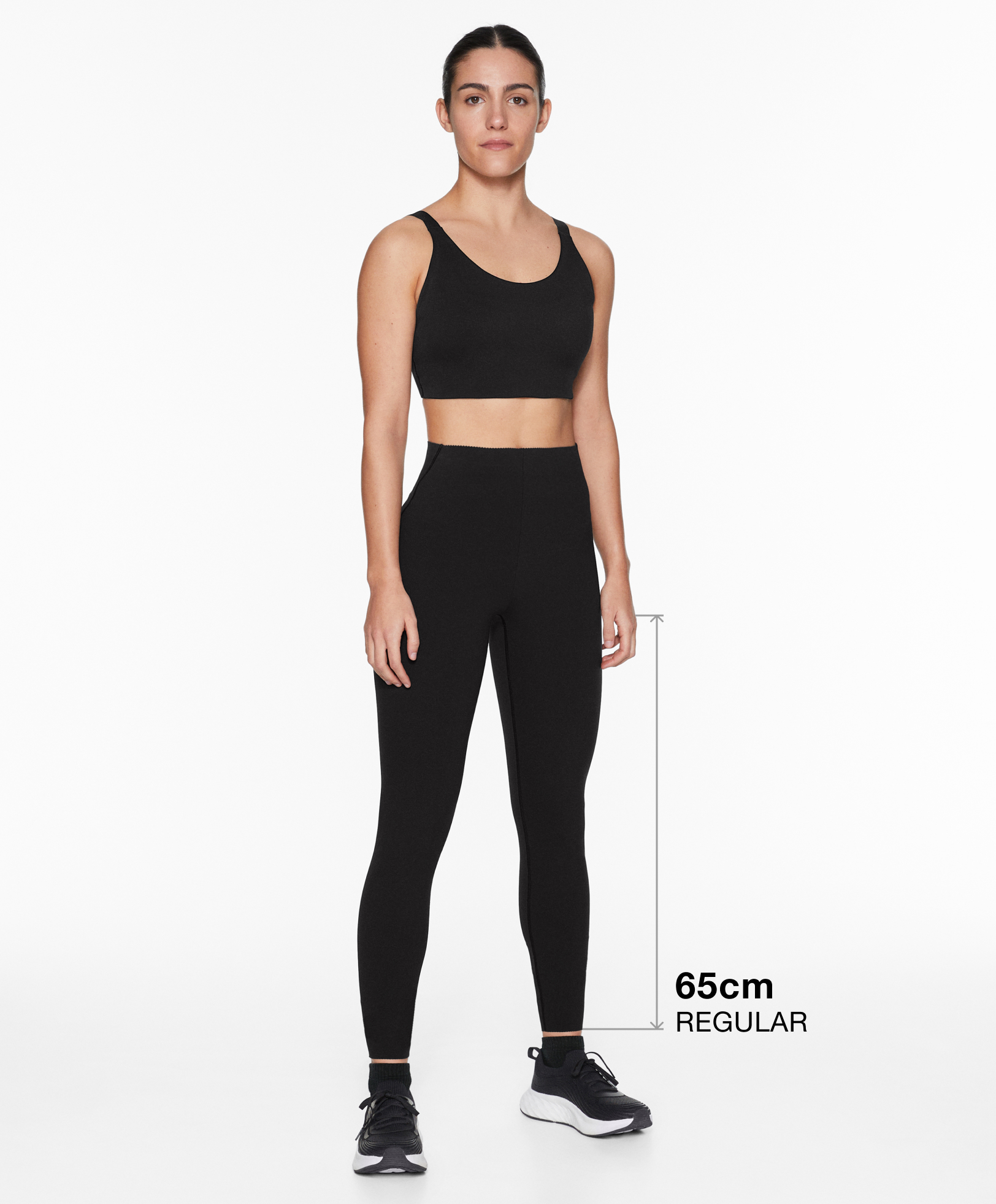 Compressive core control ankle-length leggings