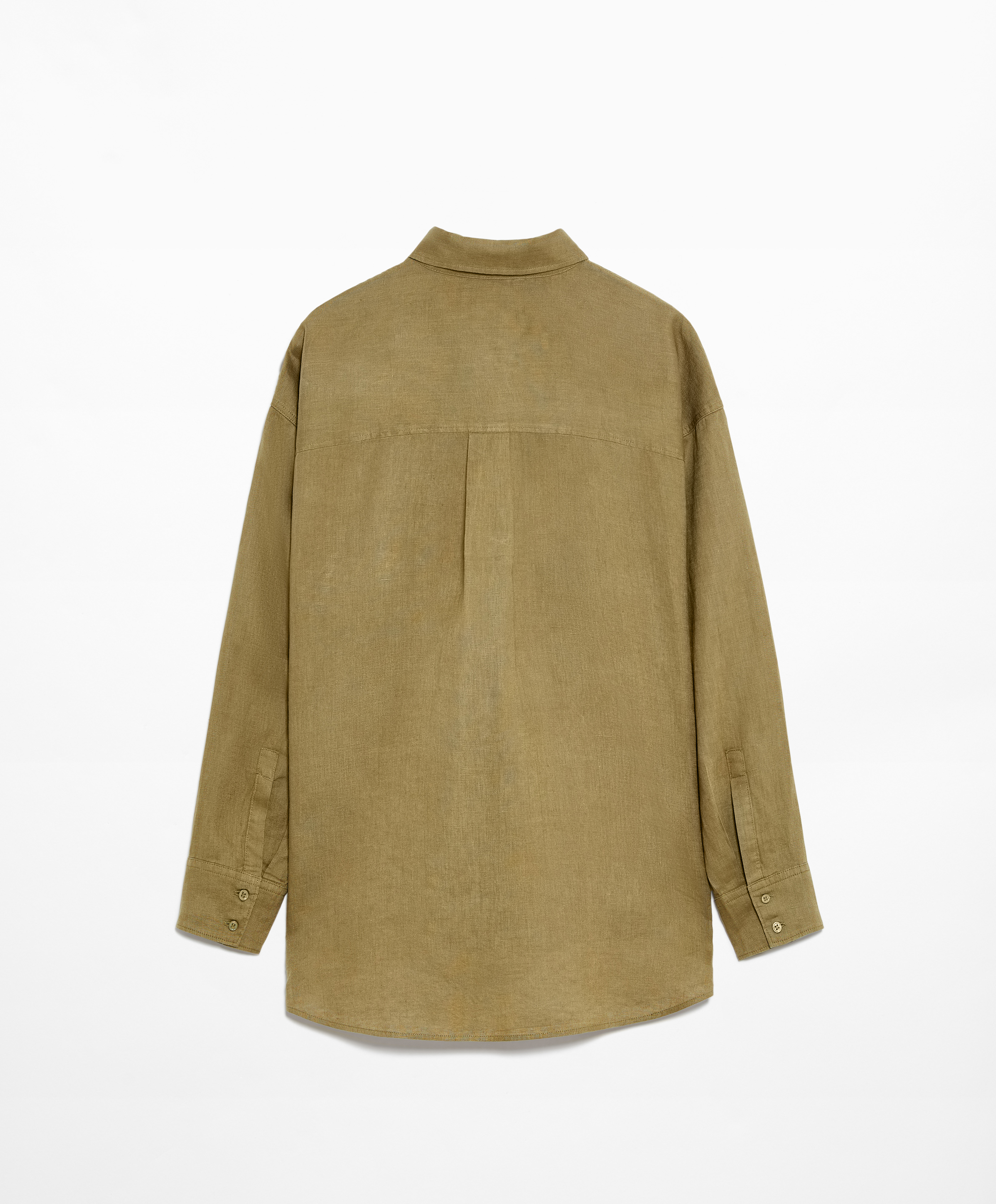 100% linen long-sleeved shirt with pockets