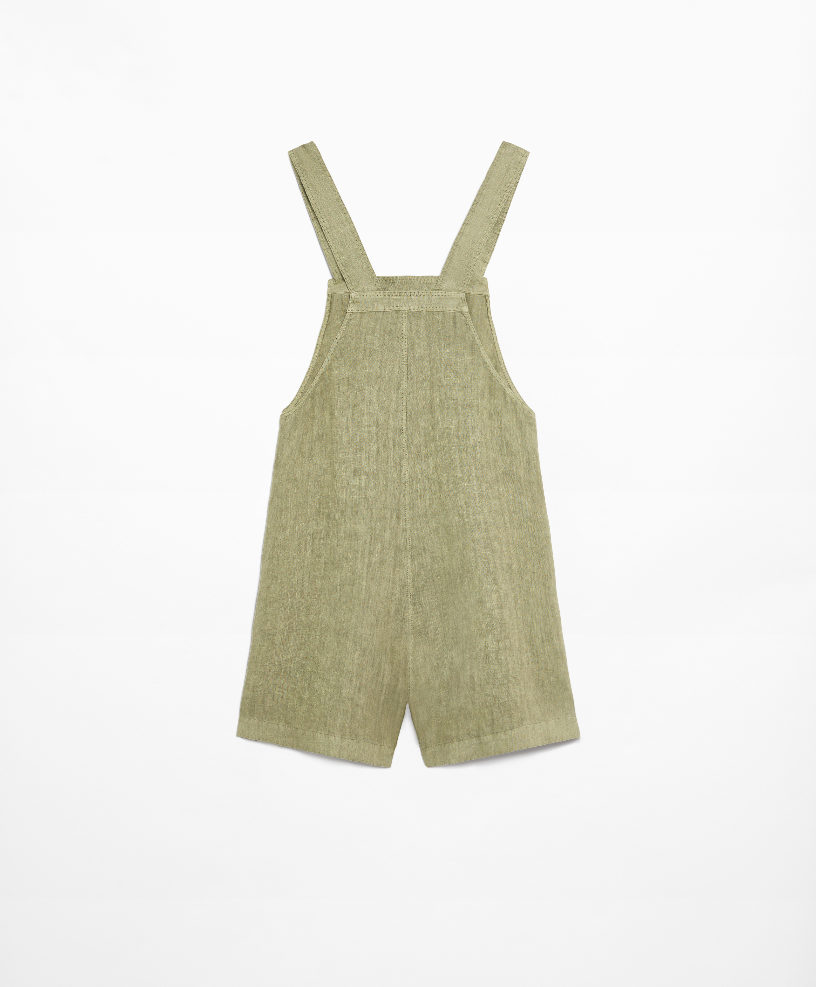Short strappy jumpsuit in 100% linen