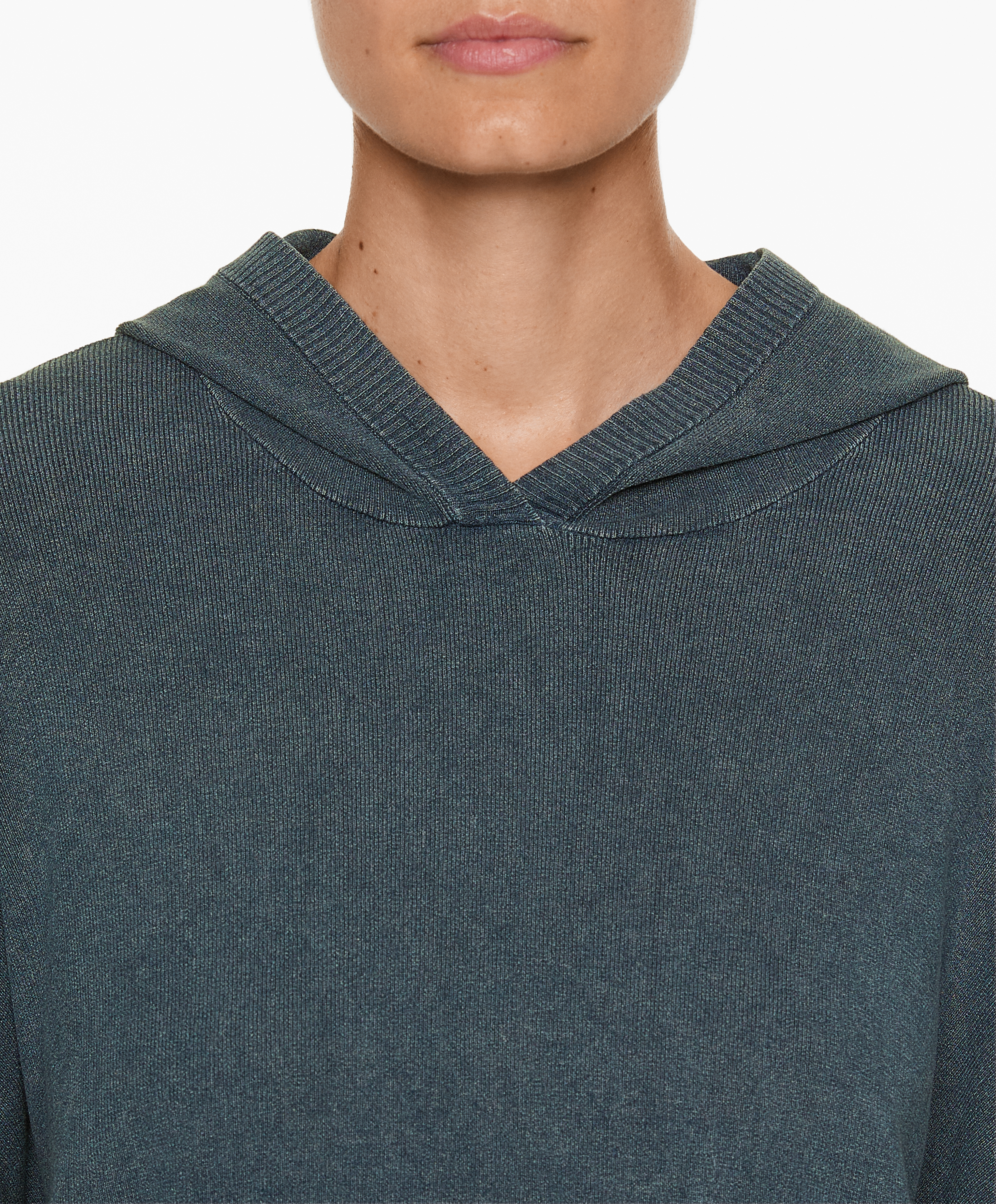 Hooded knit sweatshirt