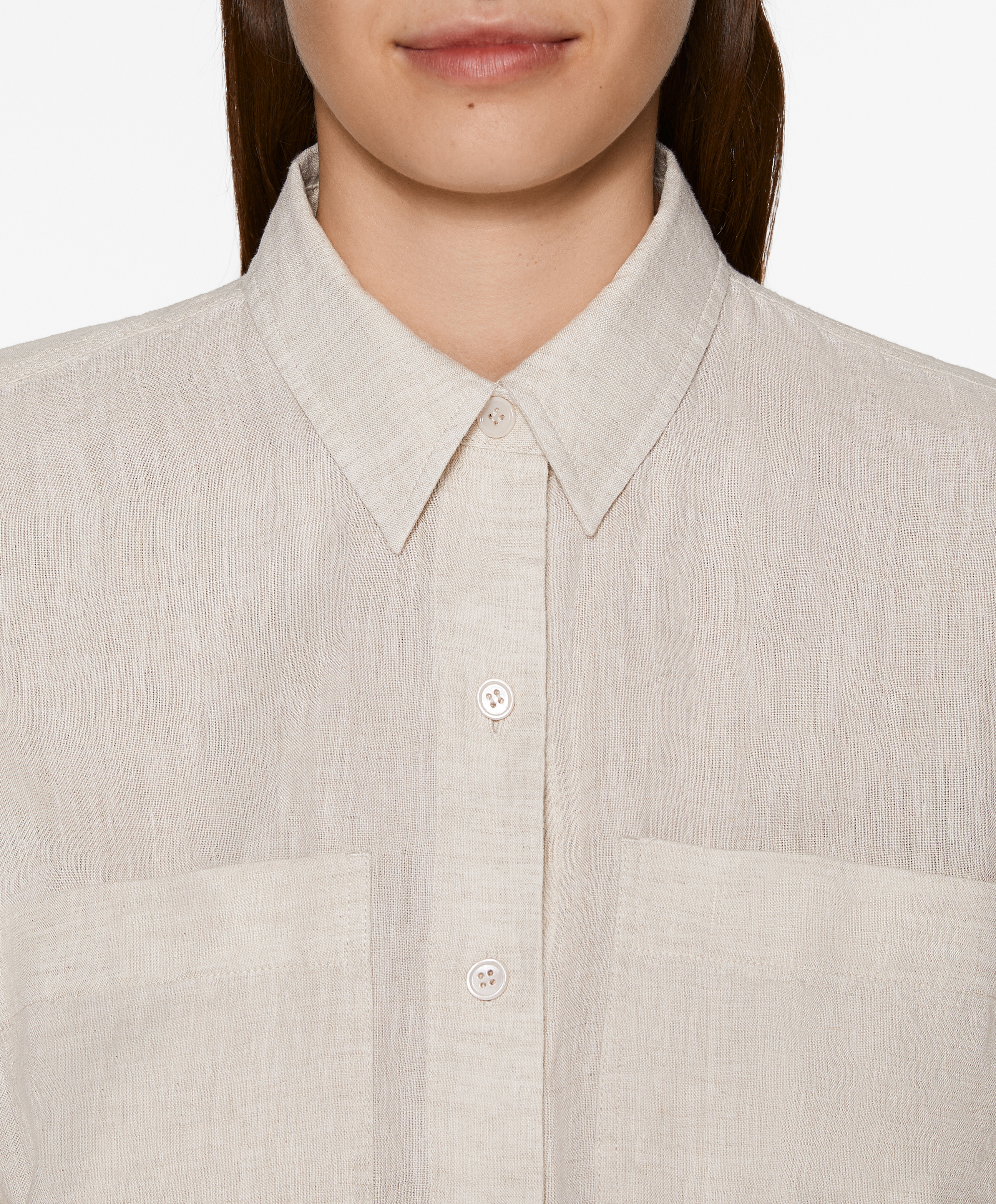 Short 100% linen jumpsuit with pockets