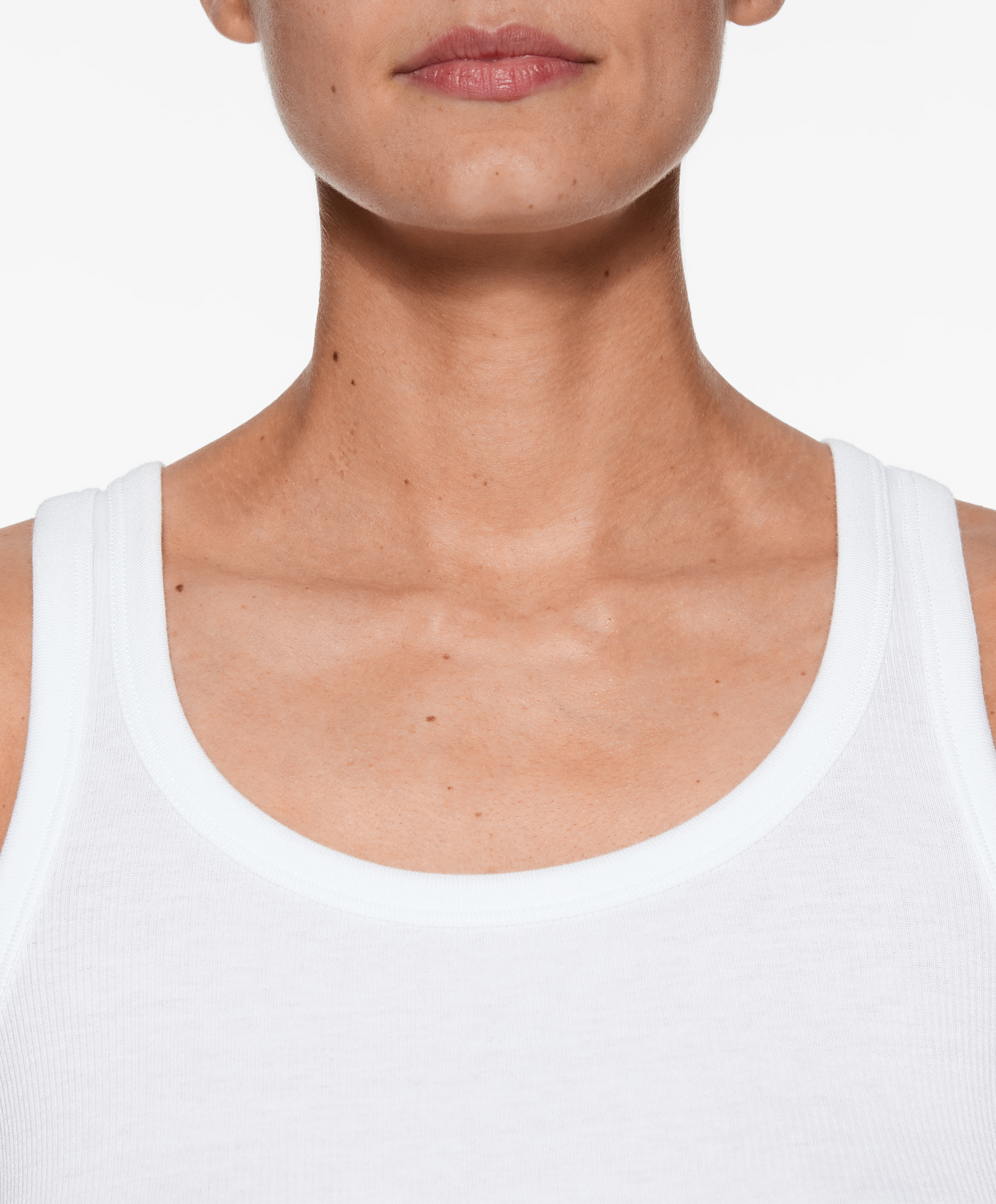 Rib vest top with cotton and modal