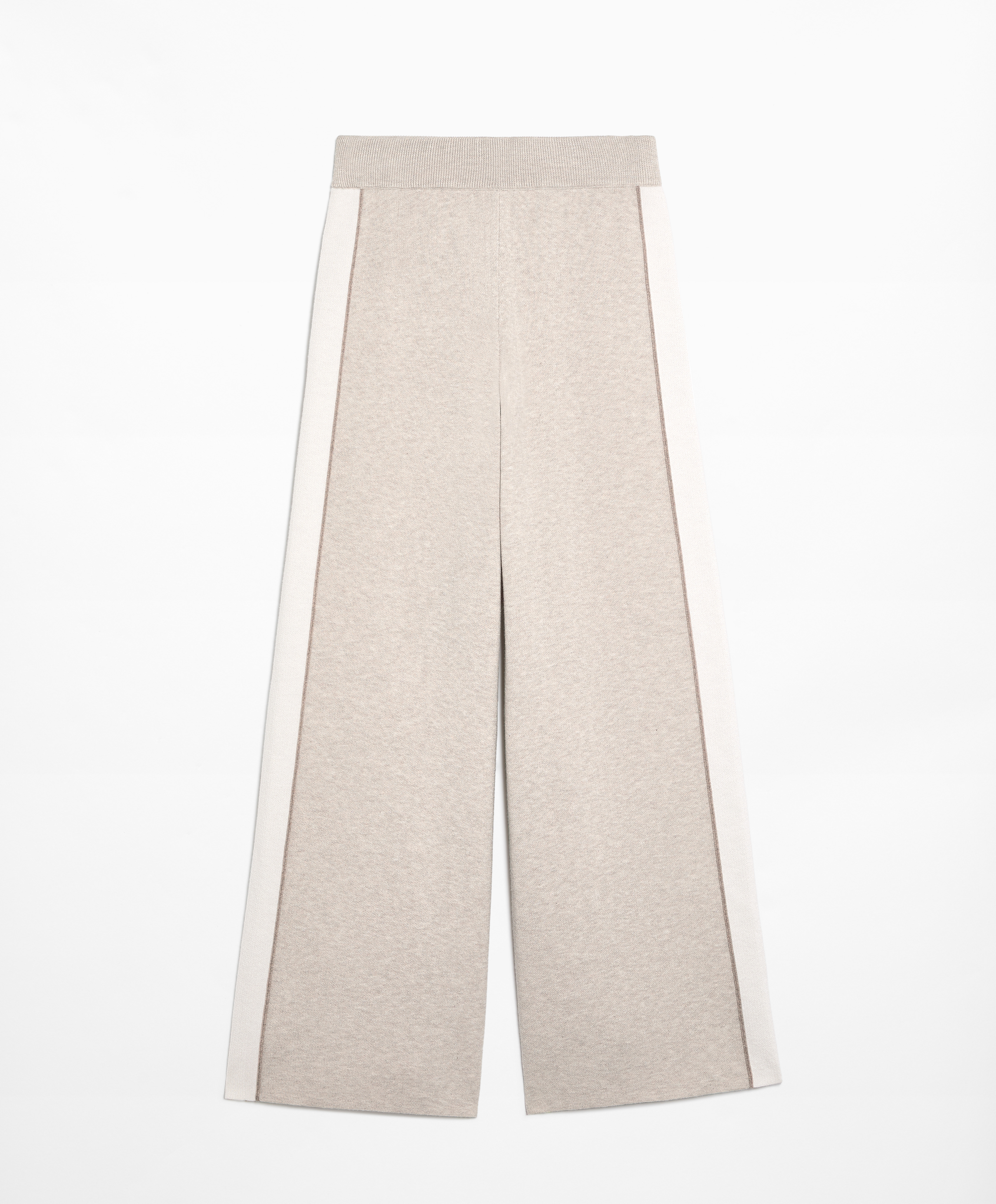 Knit straight leg trousers with piping