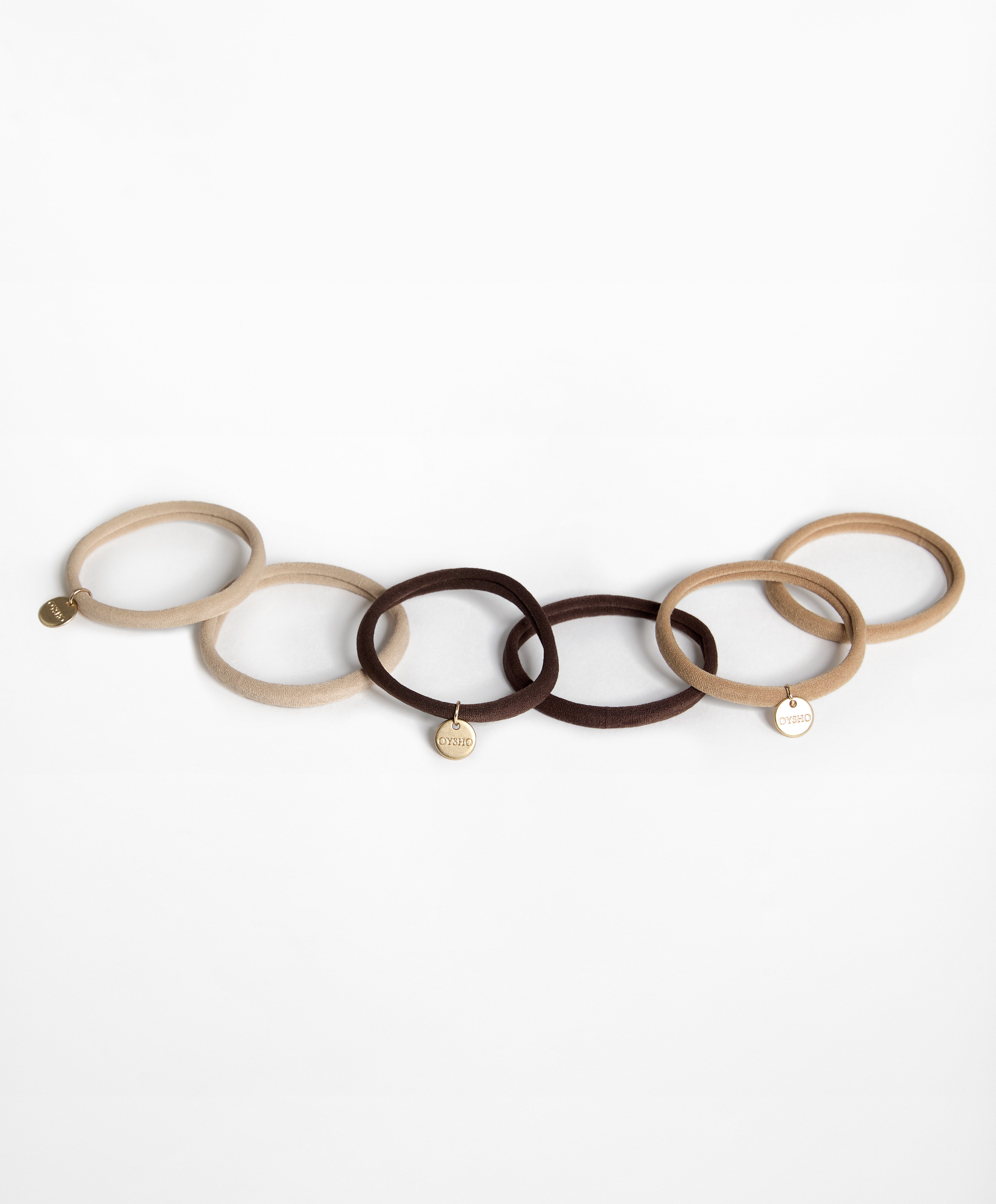 6 Oysho plaque hair ties