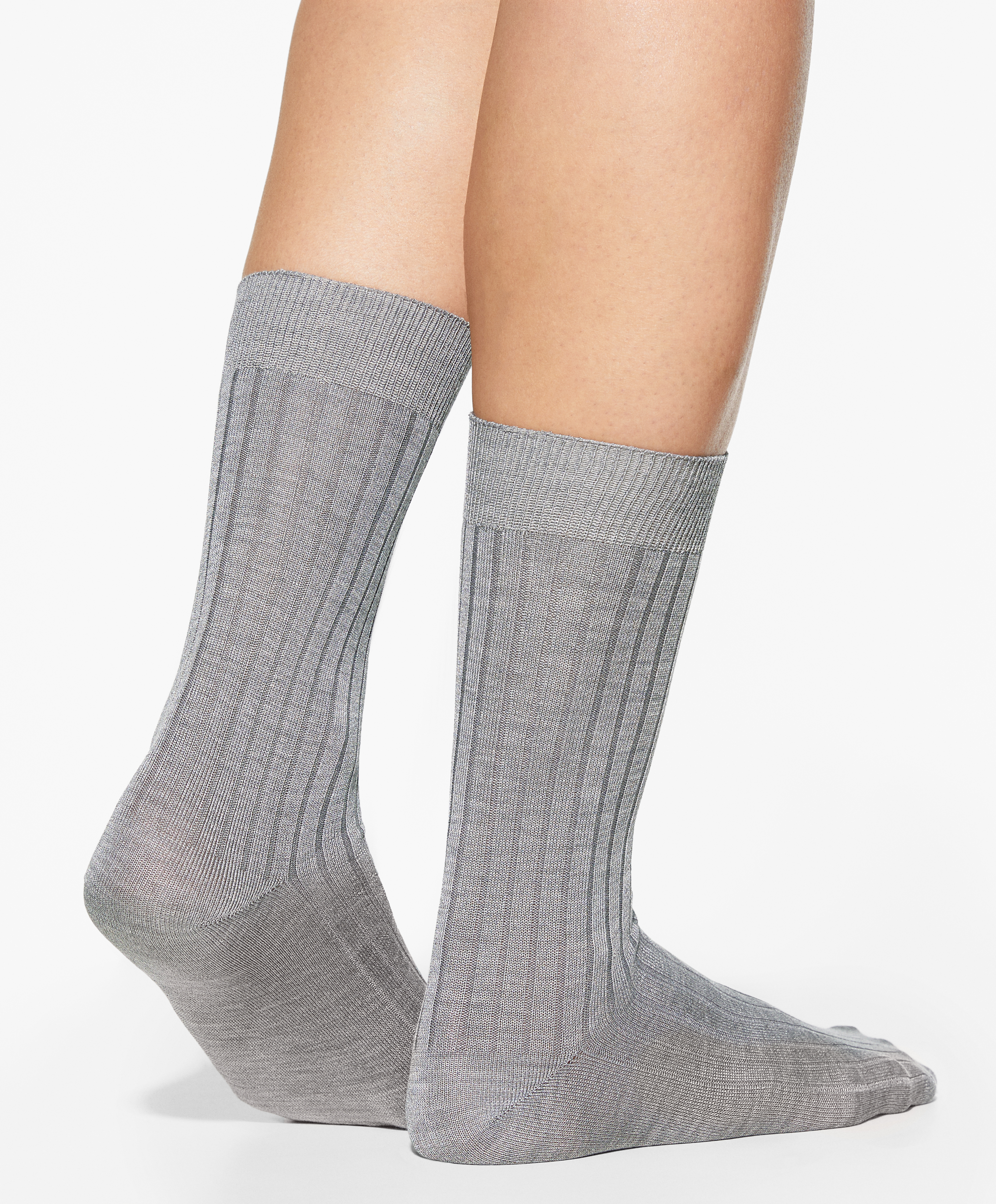 Rib silk classic socks