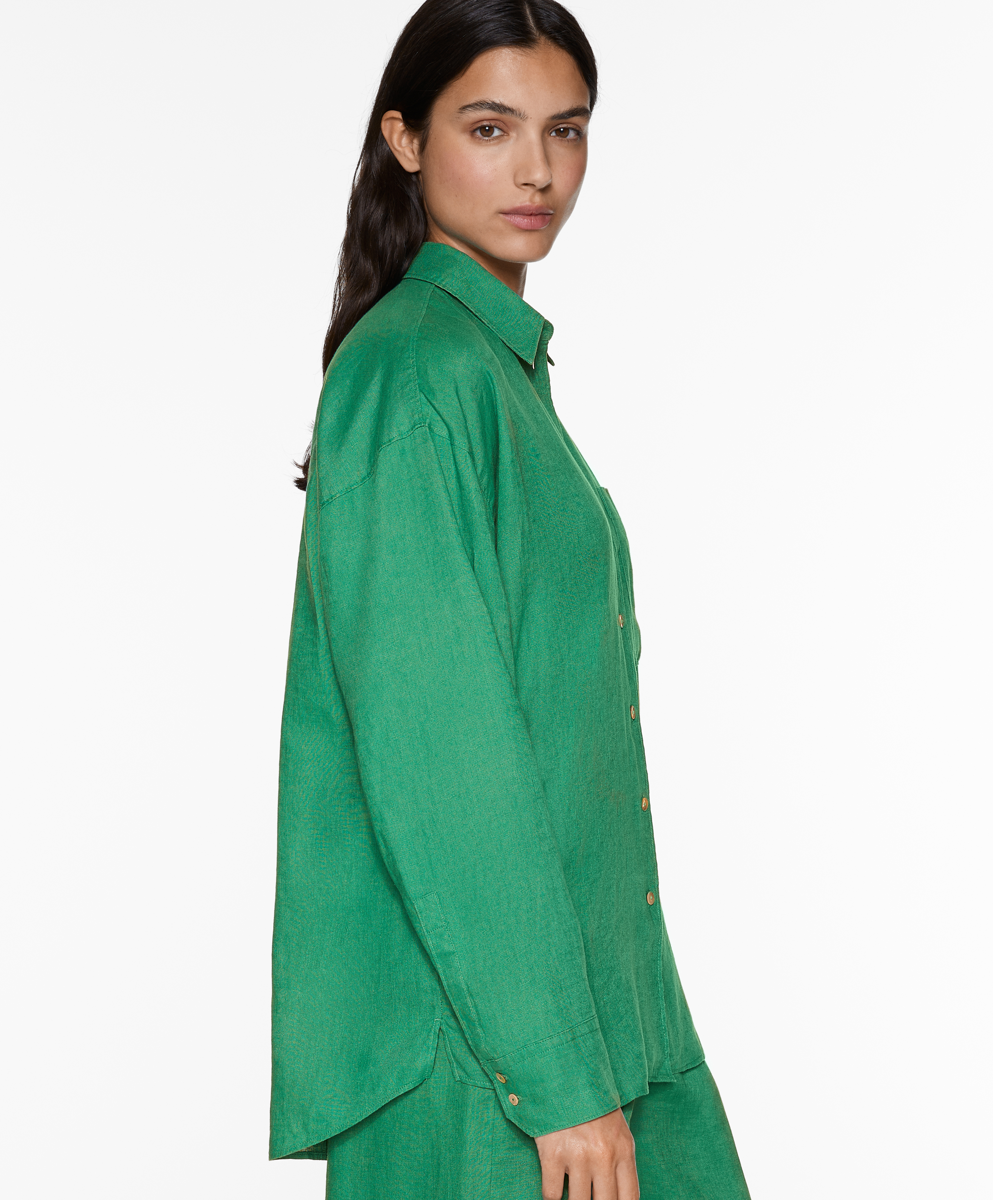 100% linen long-sleeved shirt