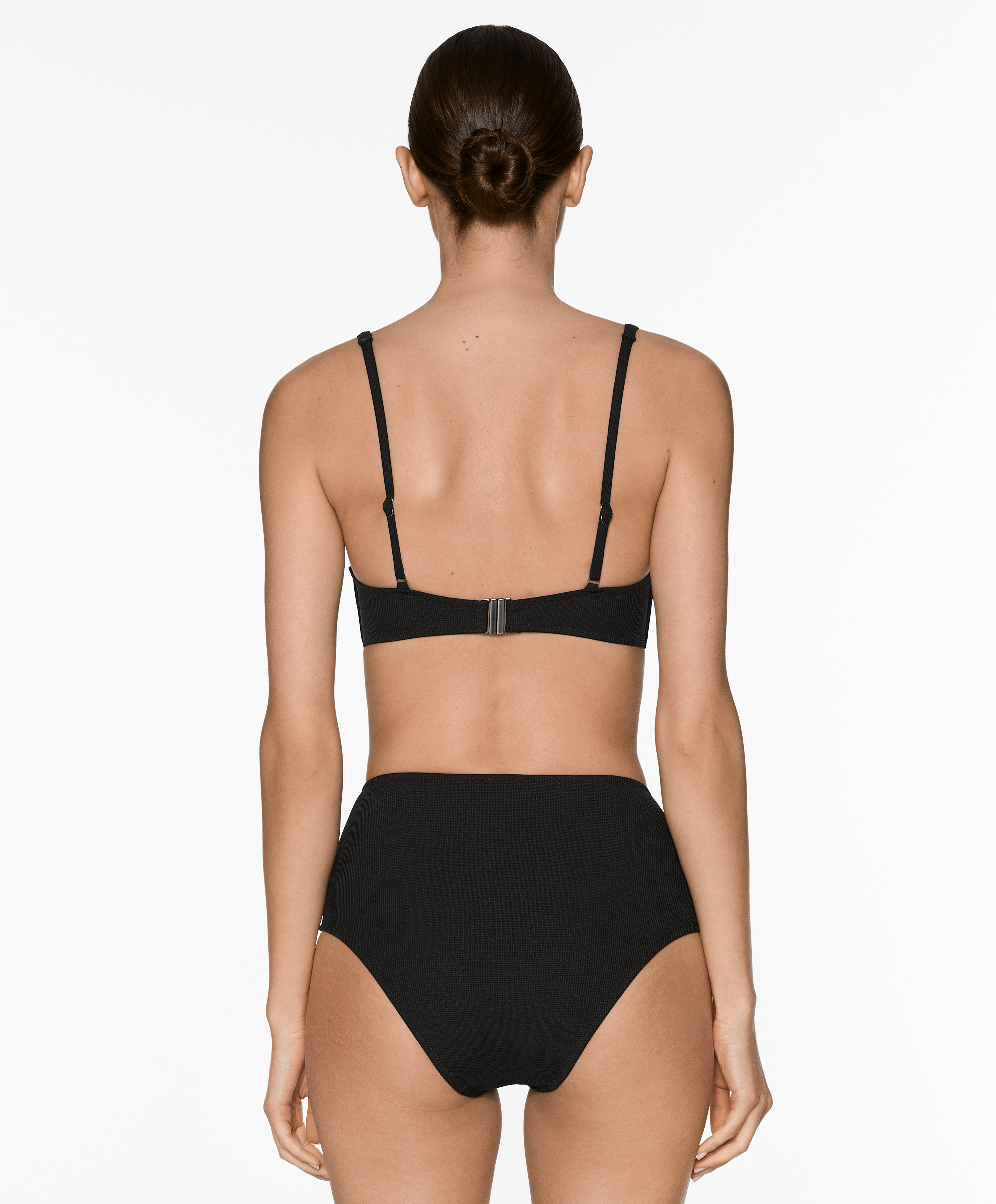 High rise piqué bikini briefs