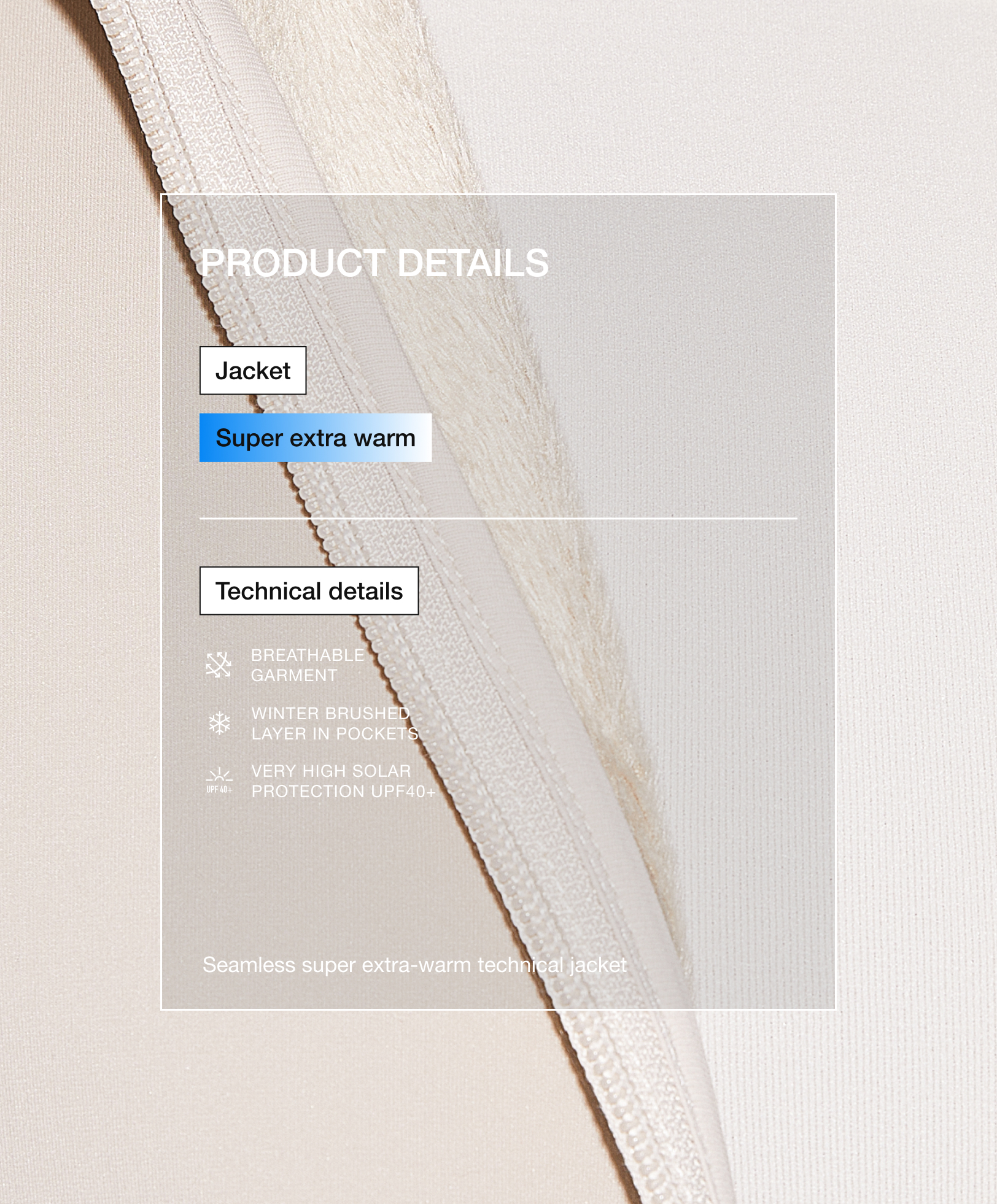Super-extra-warm seamless technical jacket