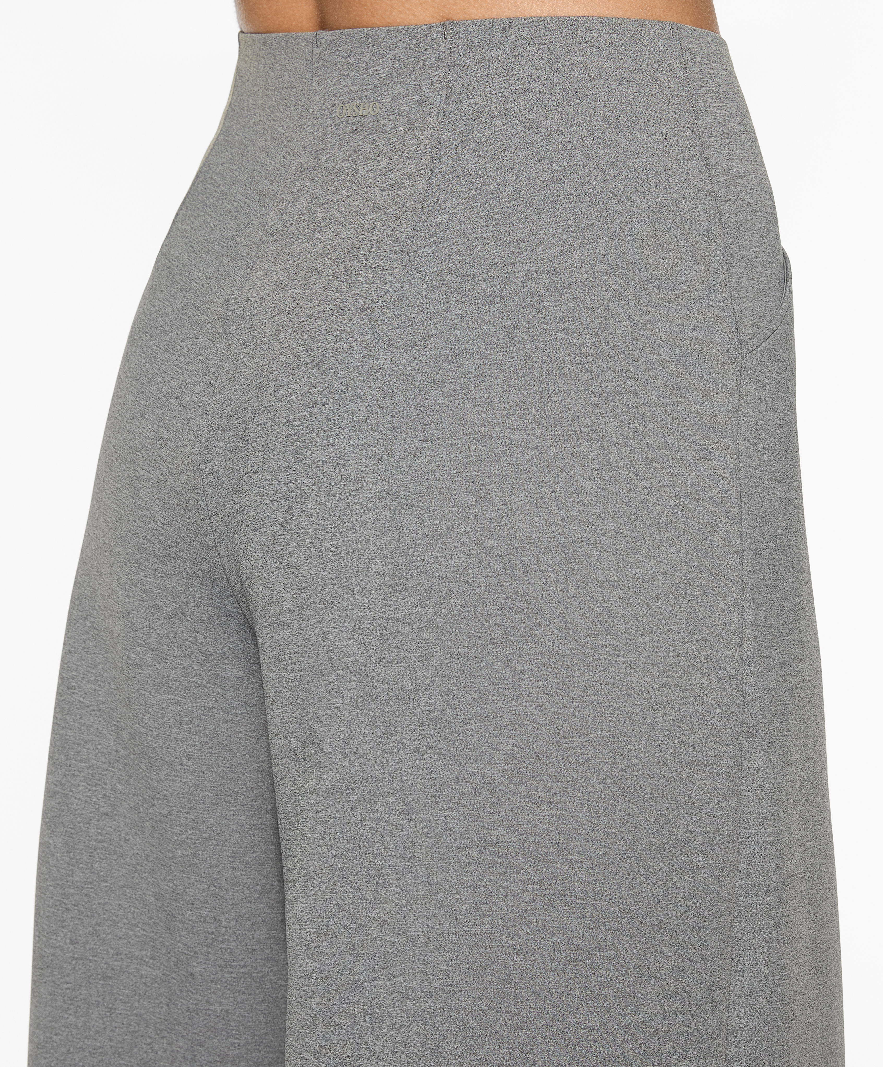 Neoprene-effect wide-leg trousers