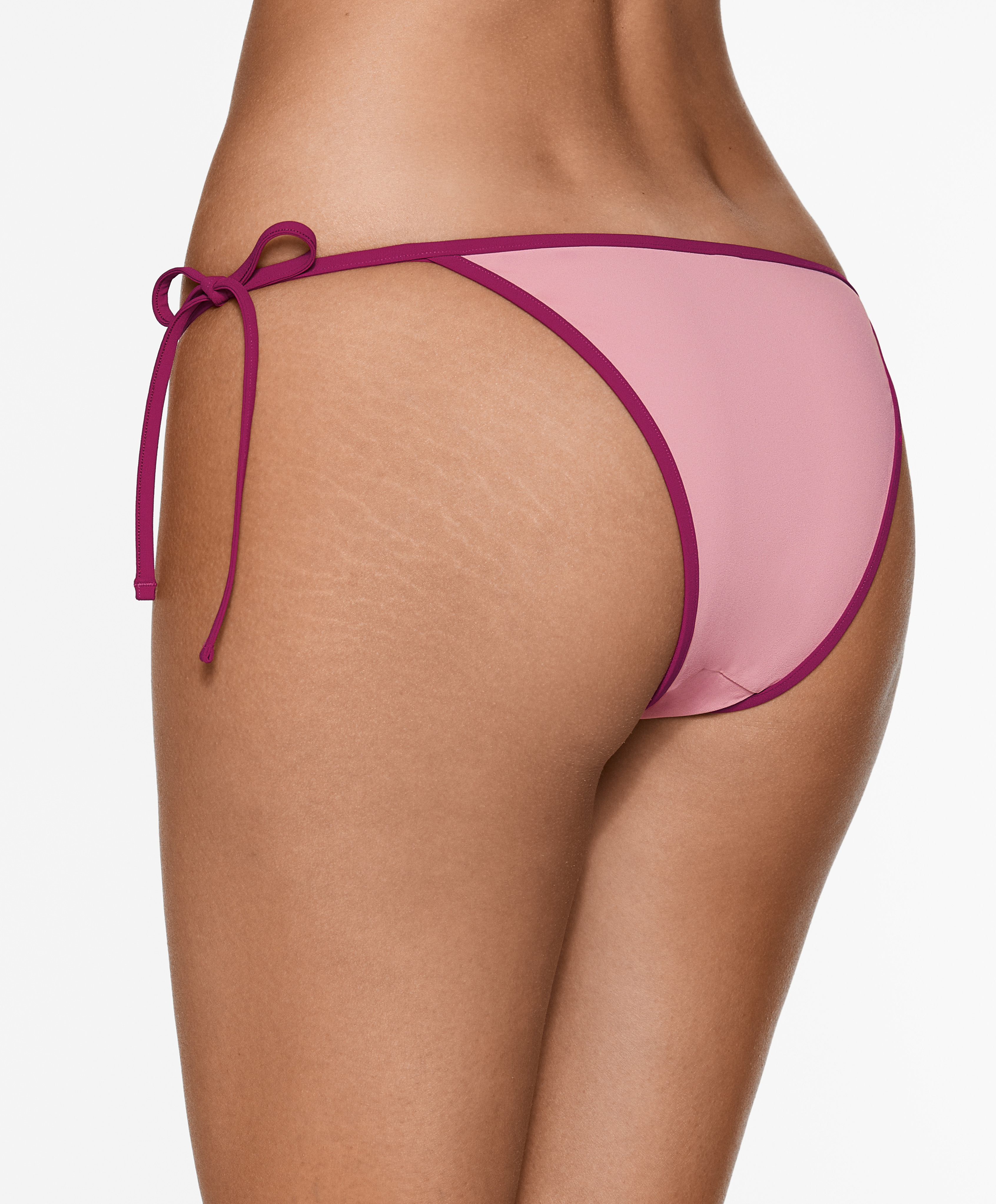Contrast trim medium-coverage tie bikini briefs