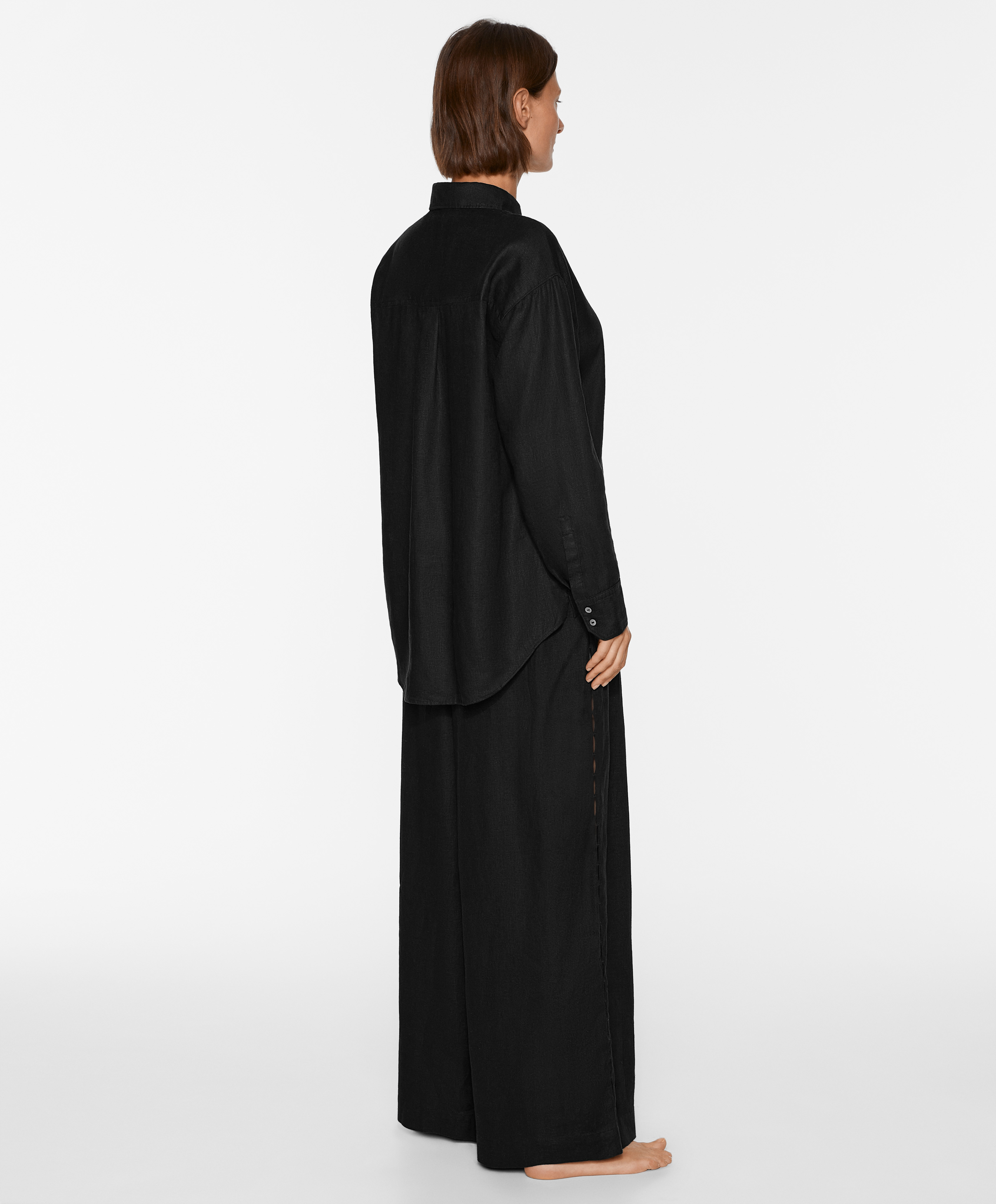 Straight cut 100% linen trousers