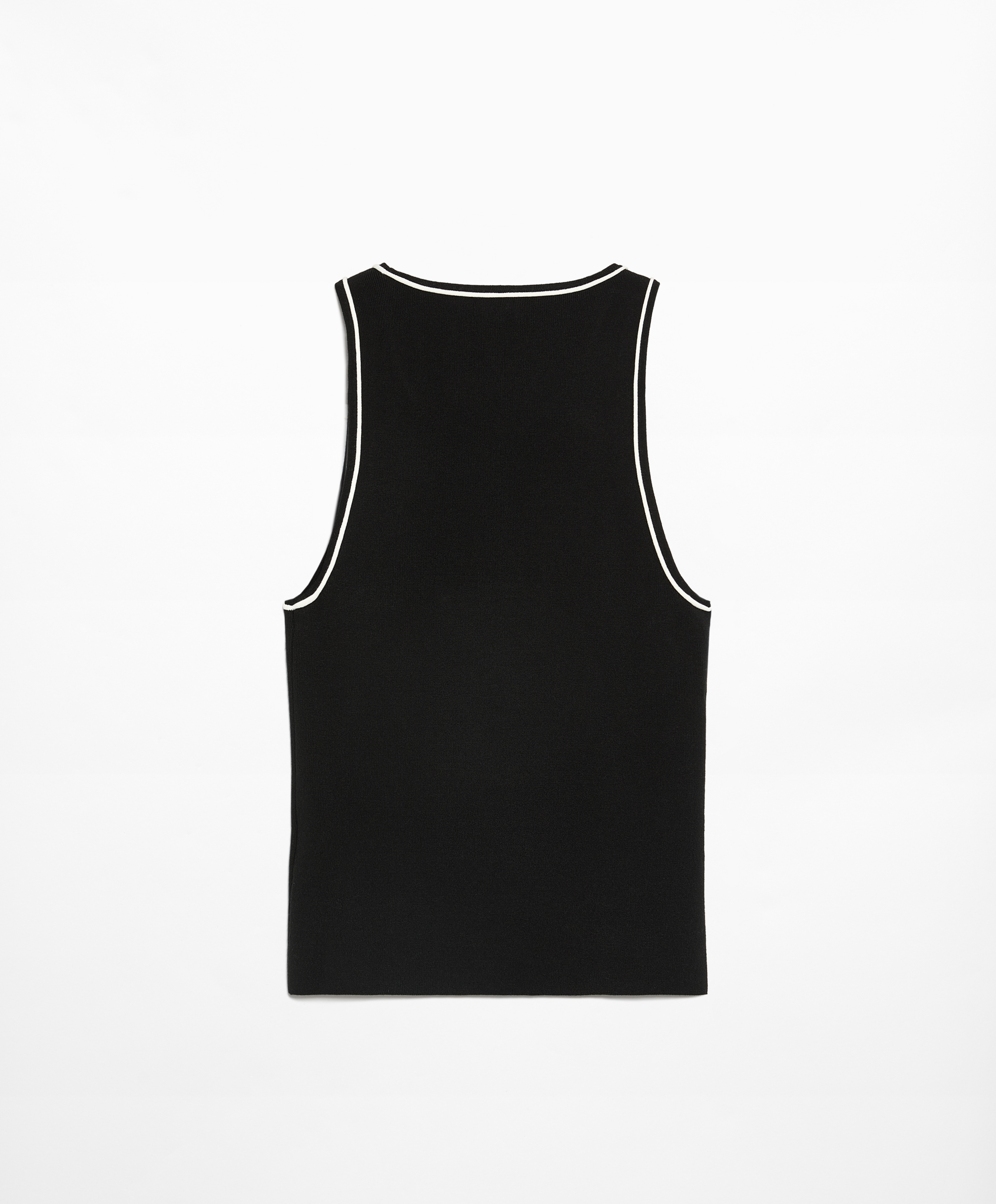 Knit sleeveless top with contrast trim