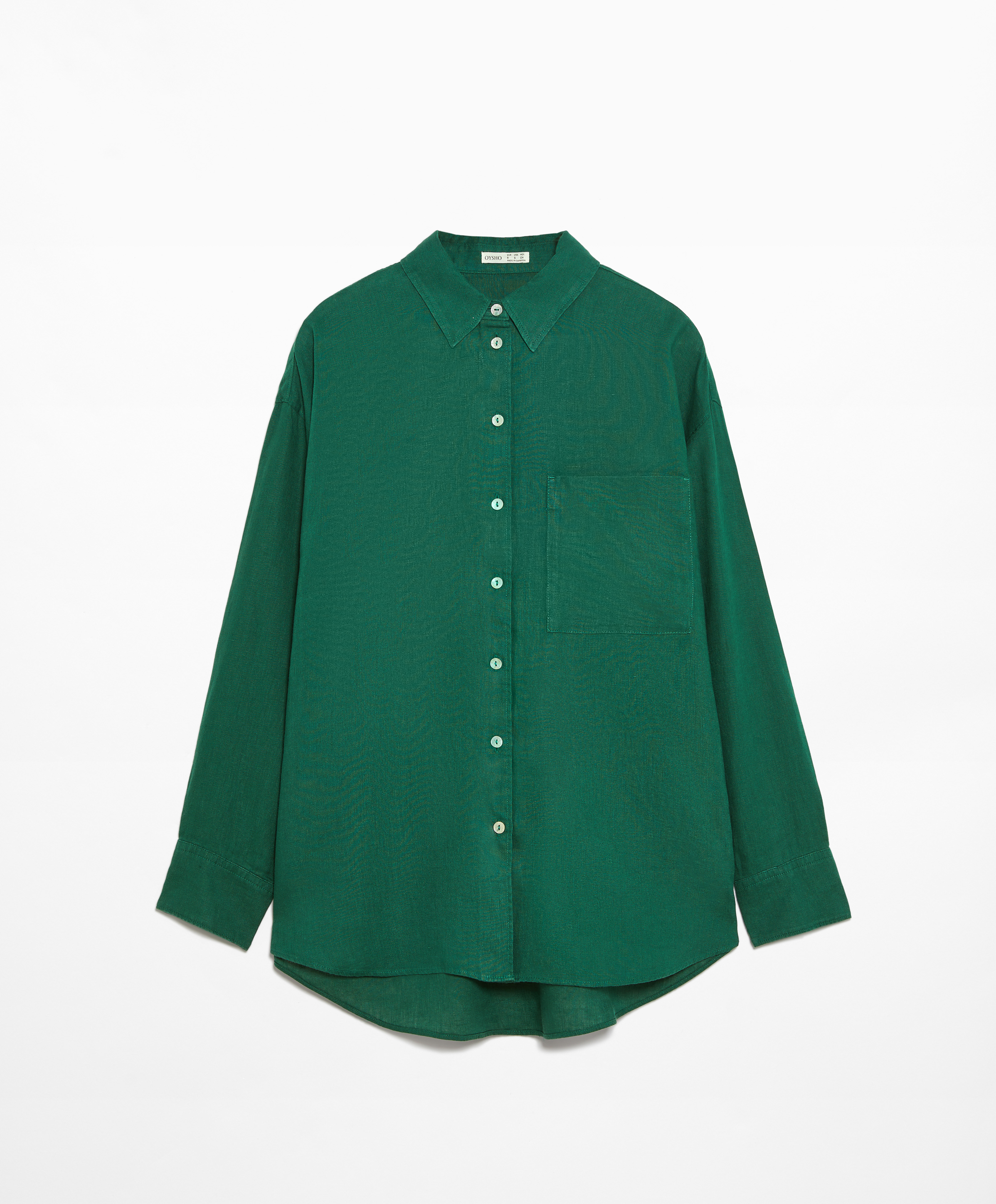 100% linen long-sleeved shirt