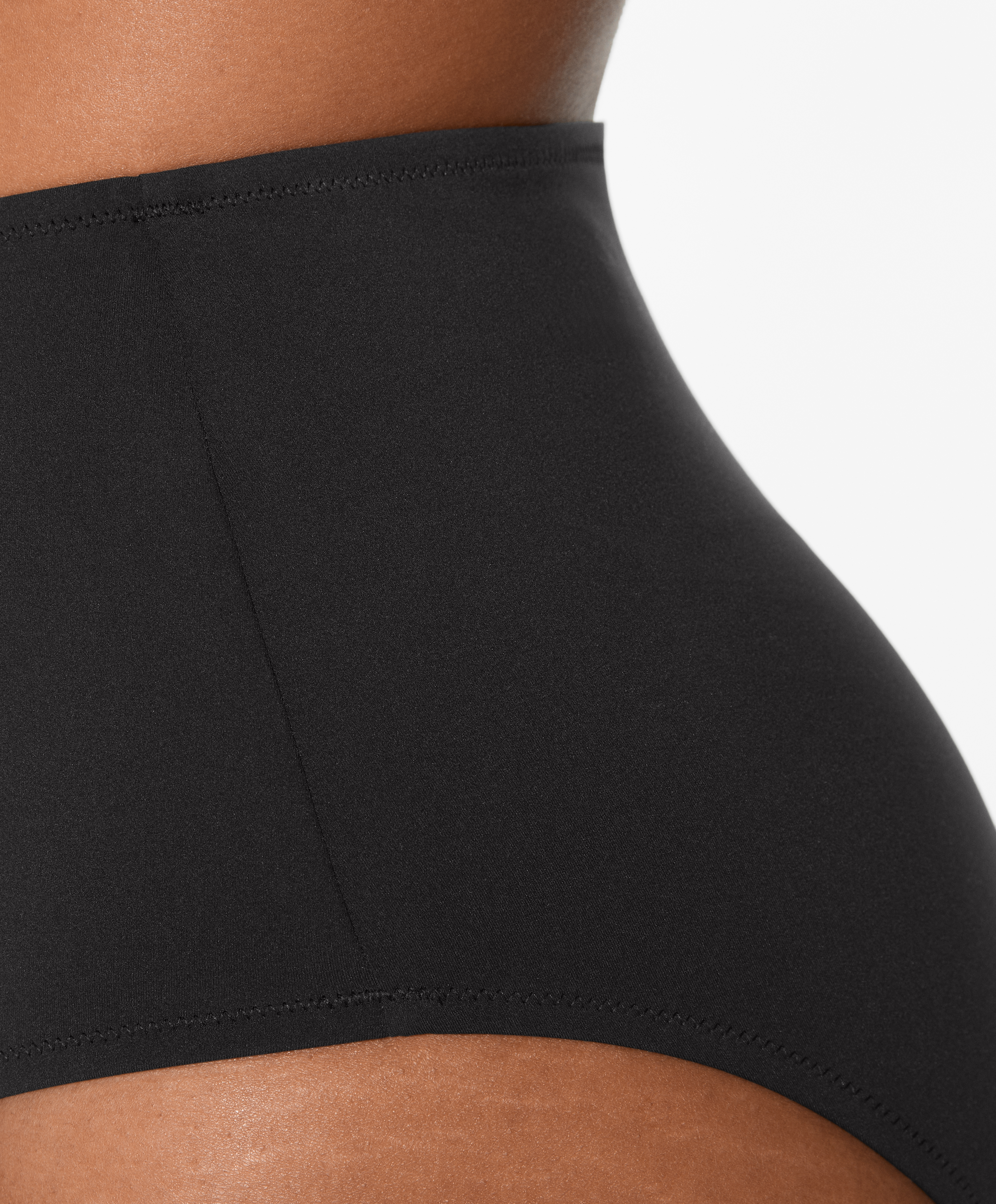 Shapewear-effect high-coverage bikini briefs